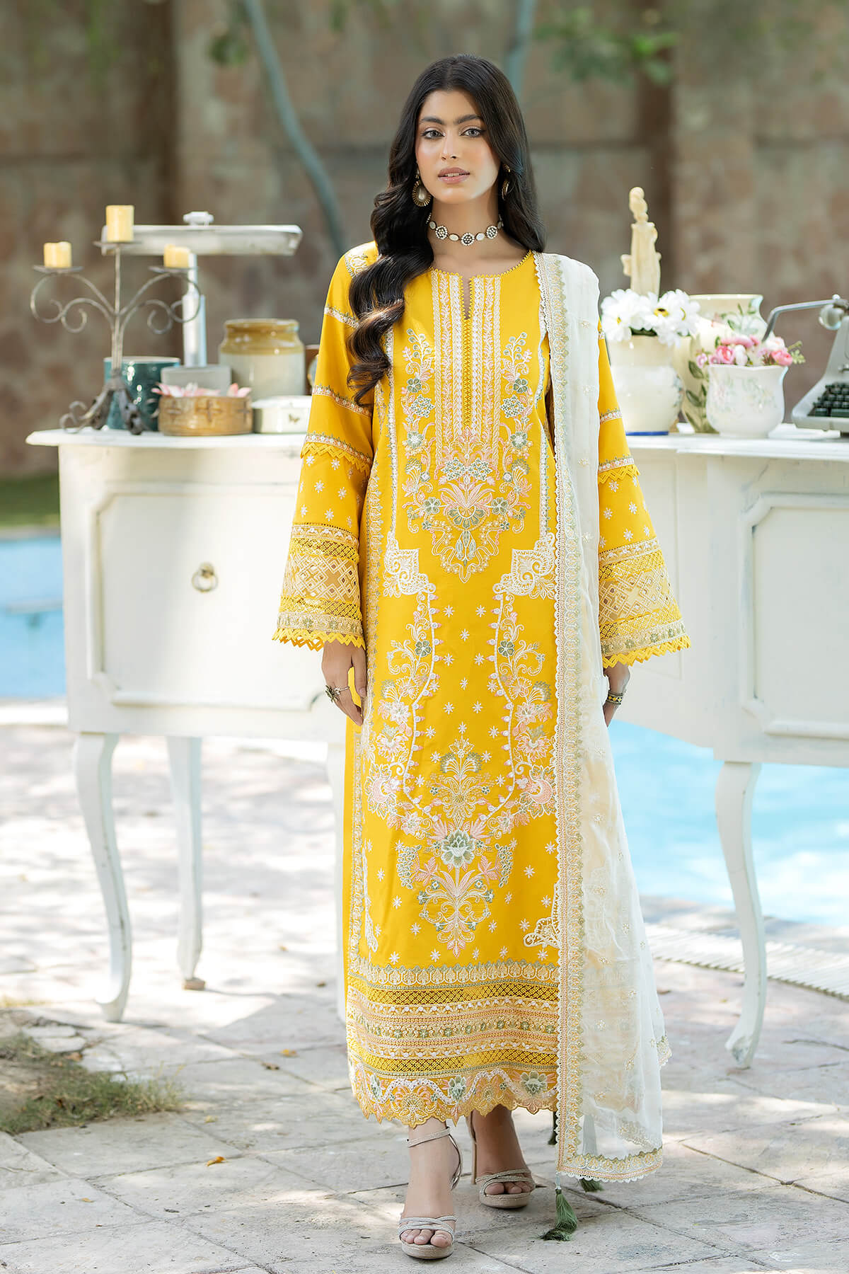 Imrozia Premium | Subah e Roshan | S.L 66 Zeeba - Designer Dress with Intricate embroidery and embellishments. Shop elegent wedding dress at Maria Faisal.