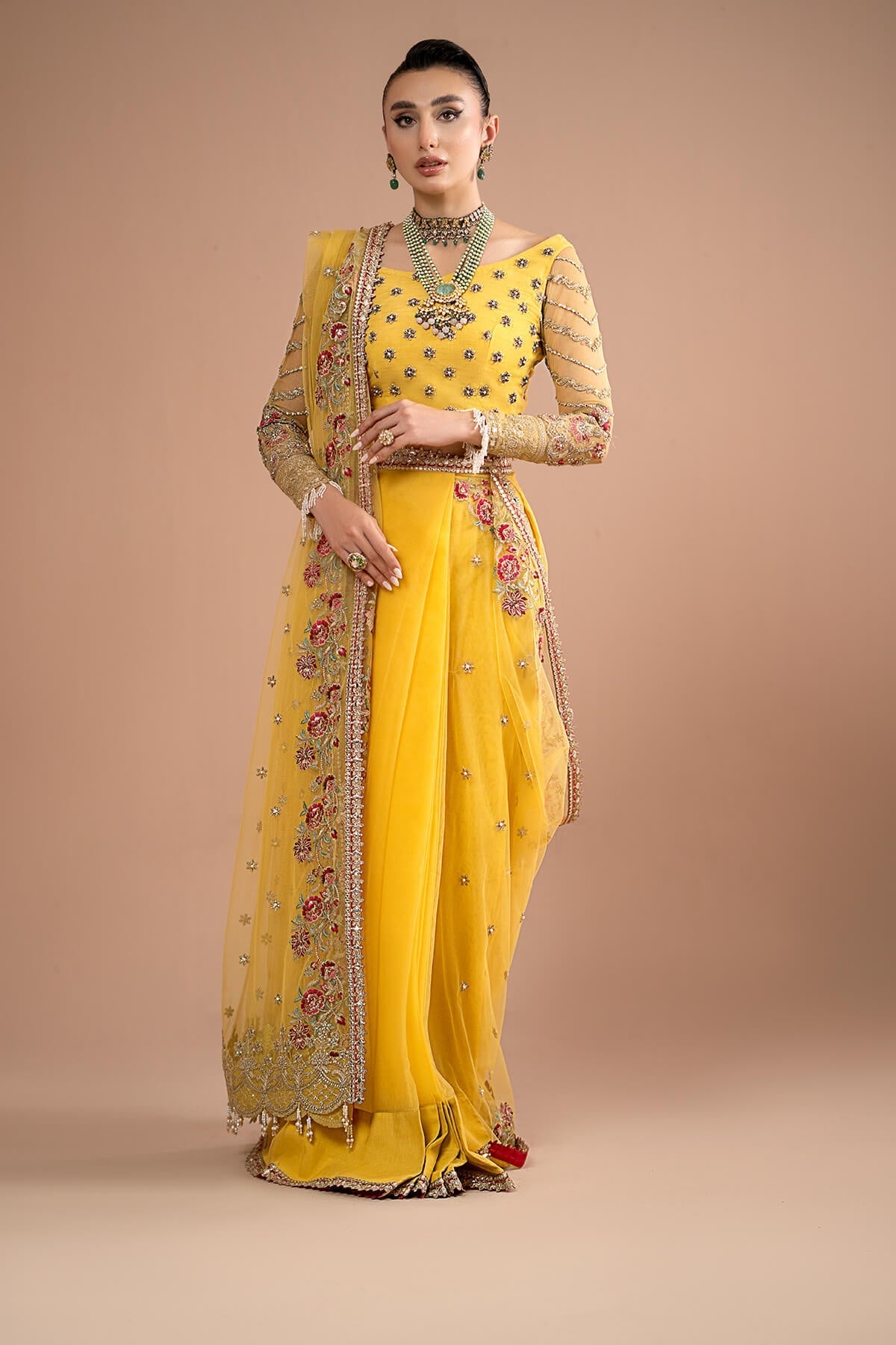 Imrozia Premium | Lumiere Luxury Sarees | 02 Lustrous Gold - Ladies Clothes - Maria Faisal