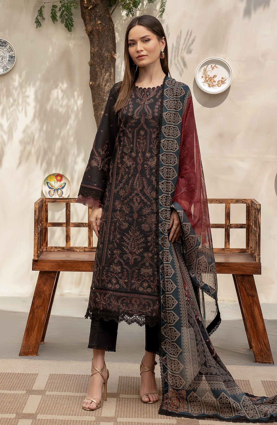 Zarif | Festive Lawn | ZFL 03 JEMIMA - Designer Dress with Intricate embroidery and embellishments. Shop elegent wedding dress at Maria Faisal.
