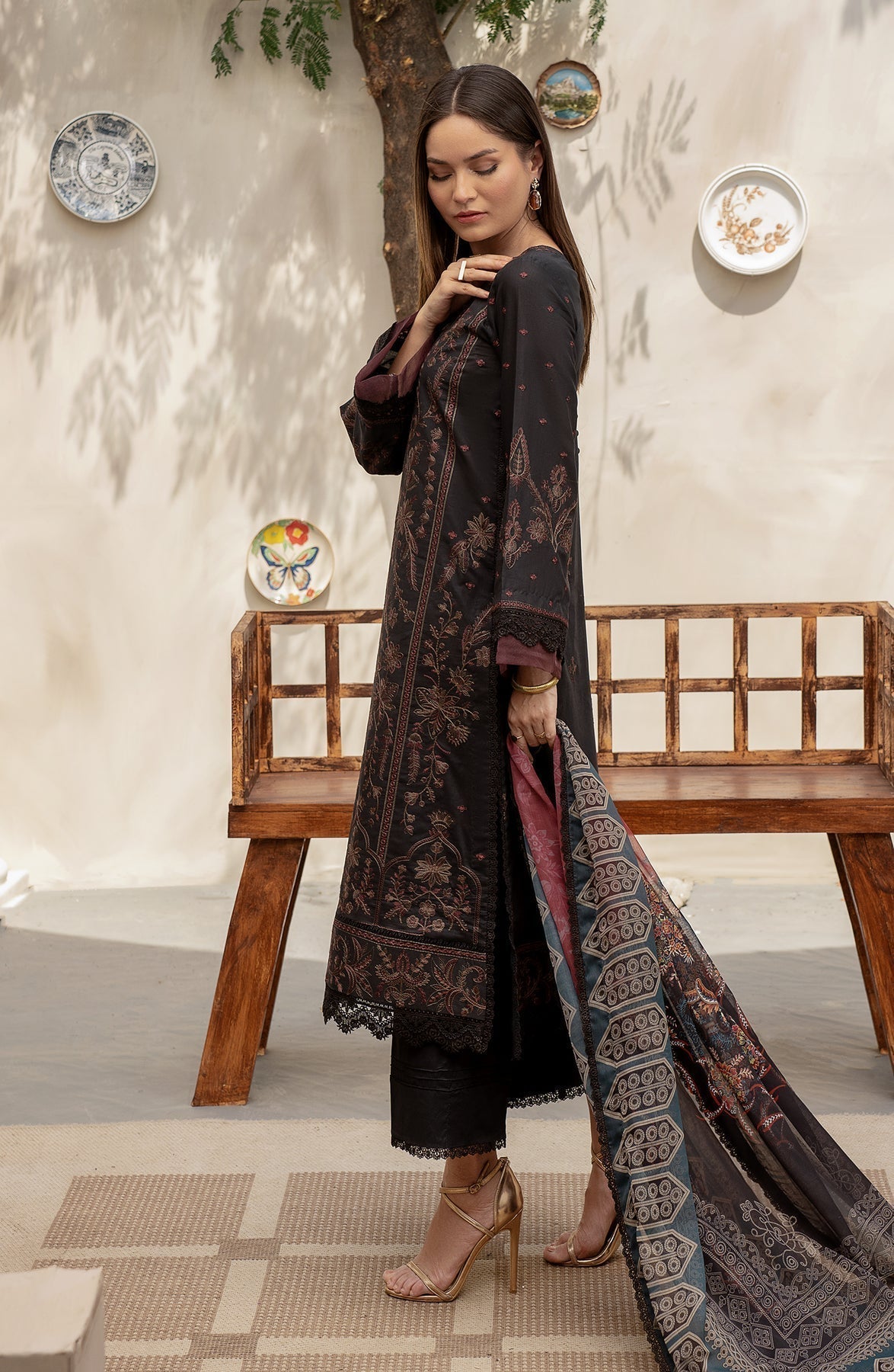 Zarif | Festive Lawn | ZFL 03 JEMIMA - Designer Dress with Intricate embroidery and embellishments. Shop elegent wedding dress at Maria Faisal.