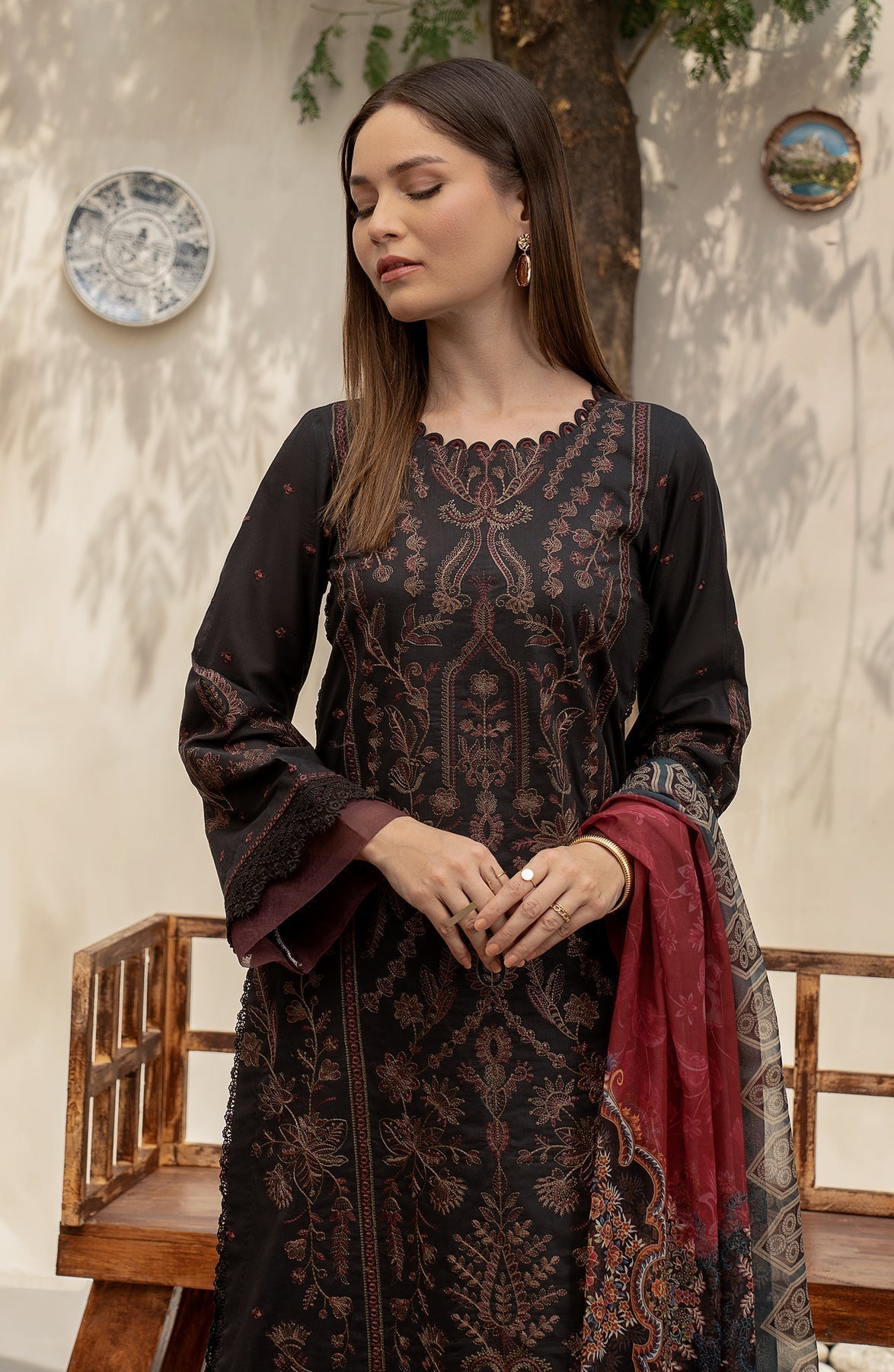 Zarif | Festive Lawn | ZFL 03 JEMIMA - Designer Dress with Intricate embroidery and embellishments. Shop elegent wedding dress at Maria Faisal.