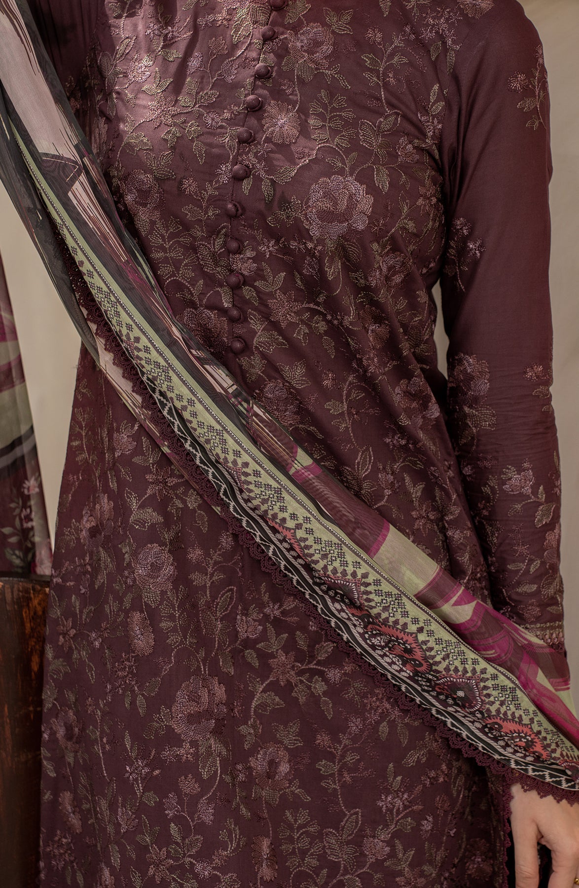 Zarif | Festive Lawn | ZFL 05 MIRAAL - Designer Dress with Intricate embroidery and embellishments. Shop elegent wedding dress at Maria Faisal.