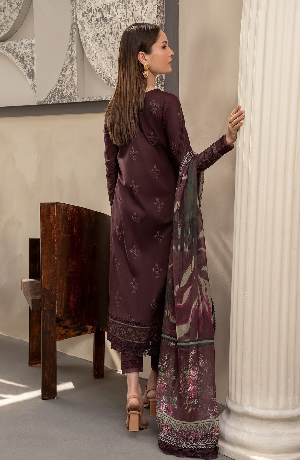 Zarif | Festive Lawn | ZFL 05 MIRAAL - Designer Dress with Intricate embroidery and embellishments. Shop elegent wedding dress at Maria Faisal.
