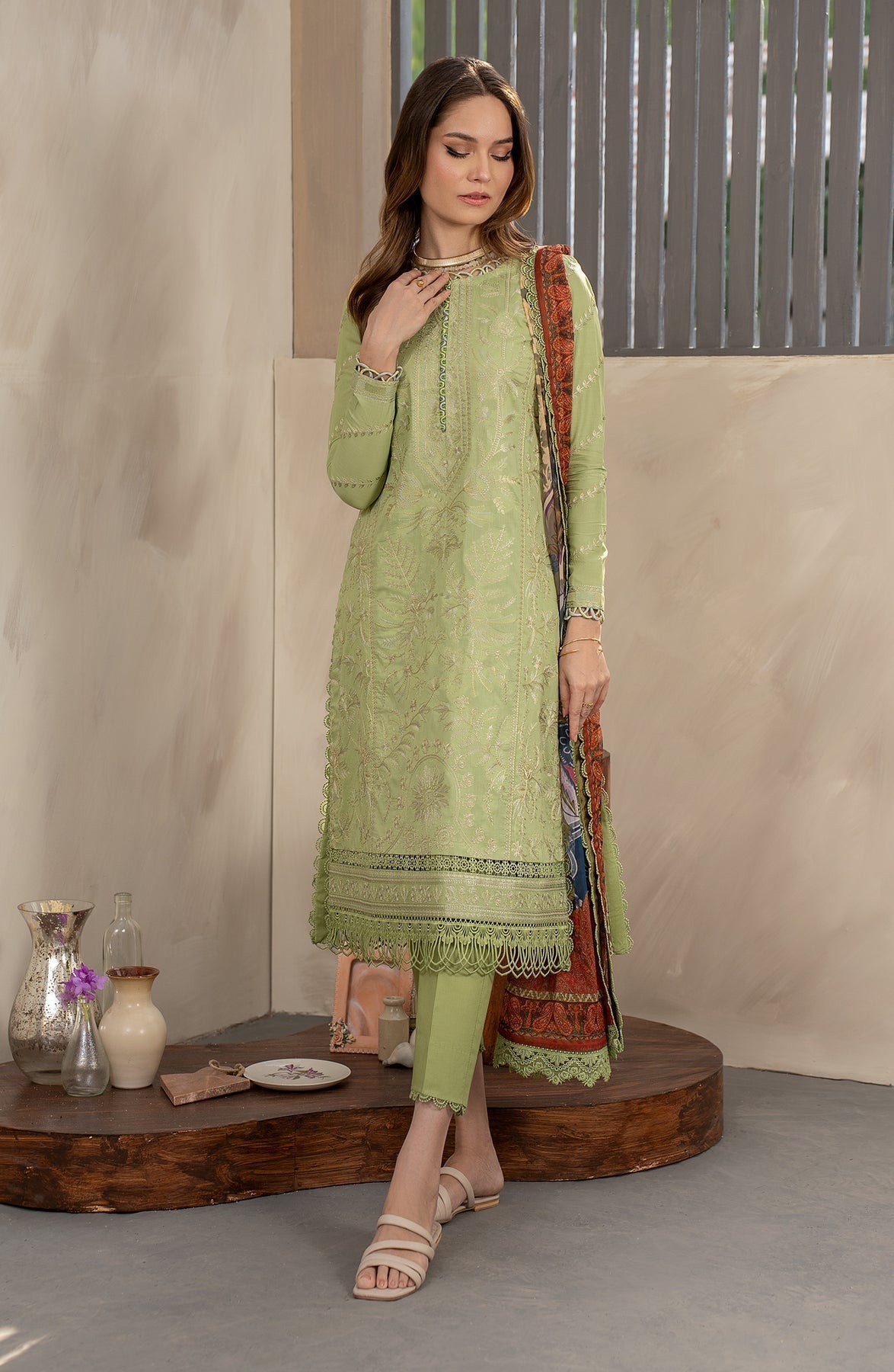 Zarif | Festive Lawn | ZFL 04 SENIHA - Designer Dress with Intricate embroidery and embellishments. Shop elegent wedding dress at Maria Faisal.
