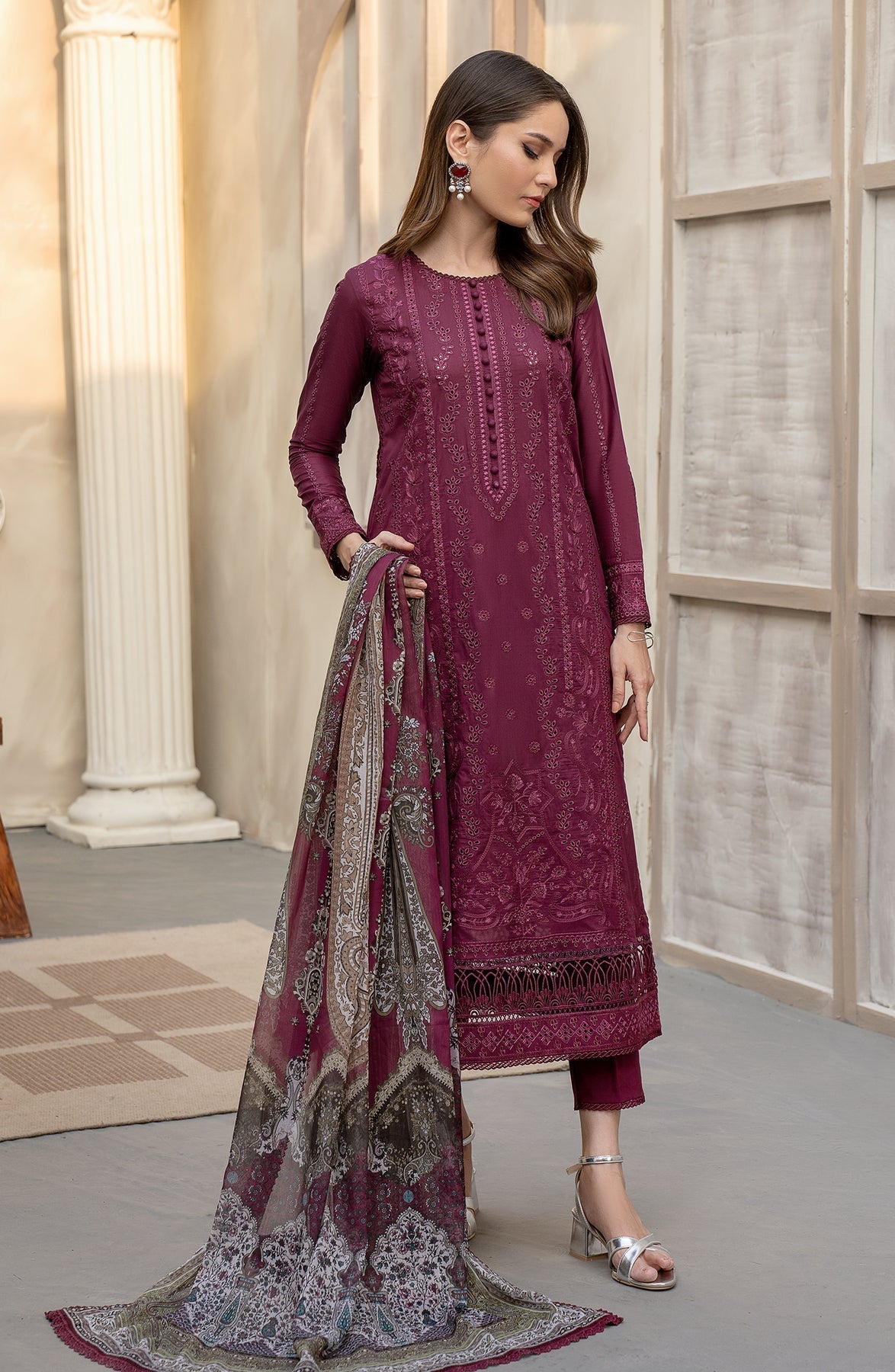 Zarif | Festive Lawn | ZFL 01 RAHAA - Designer Dress with Intricate embroidery and embellishments. Shop elegent wedding dress at Maria Faisal.