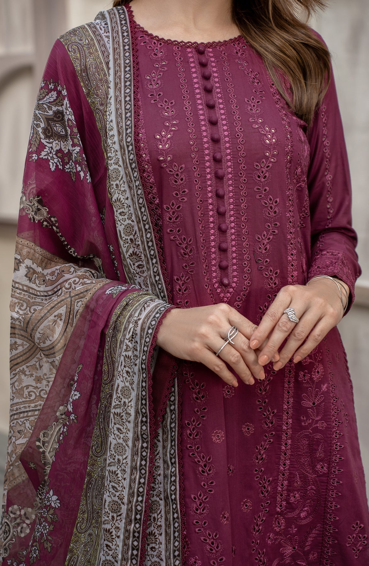 Zarif | Festive Lawn | ZFL 01 RAHAA - Designer Dress with Intricate embroidery and embellishments. Shop elegent wedding dress at Maria Faisal.