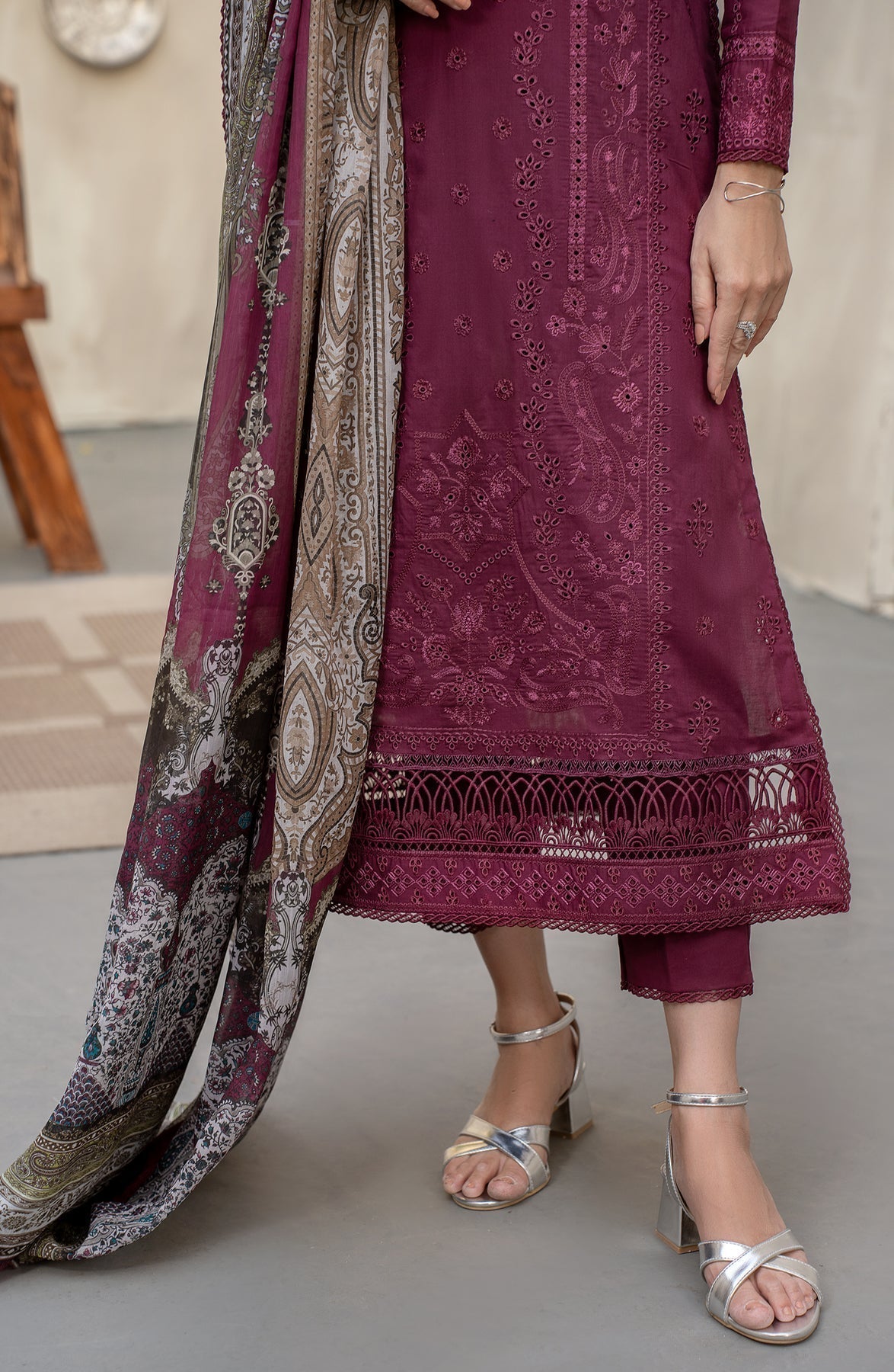 Zarif | Festive Lawn | ZFL 01 RAHAA - Designer Dress with Intricate embroidery and embellishments. Shop elegent wedding dress at Maria Faisal.