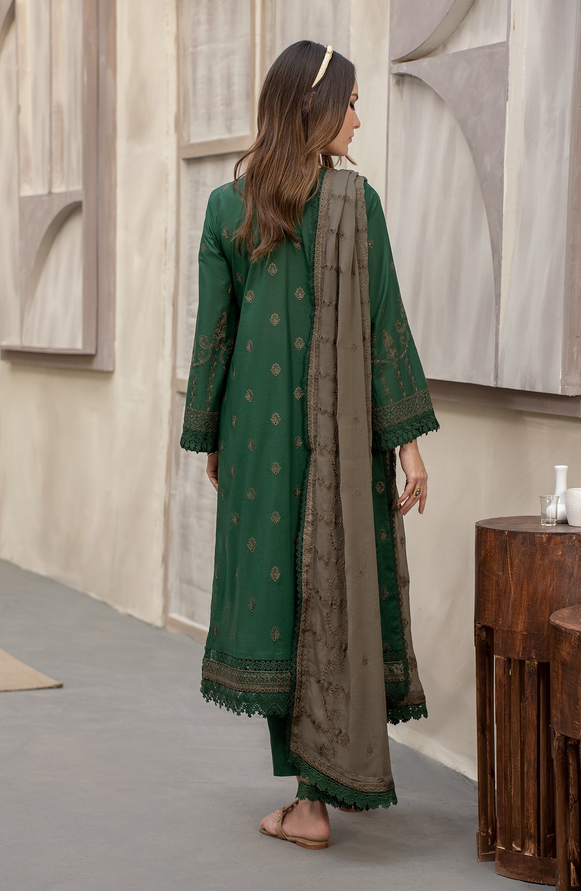 Zarif | Festive Lawn | ZFL 06 LIVIA - Designer Dress with Intricate embroidery and embellishments. Shop elegent wedding dress at Maria Faisal.
