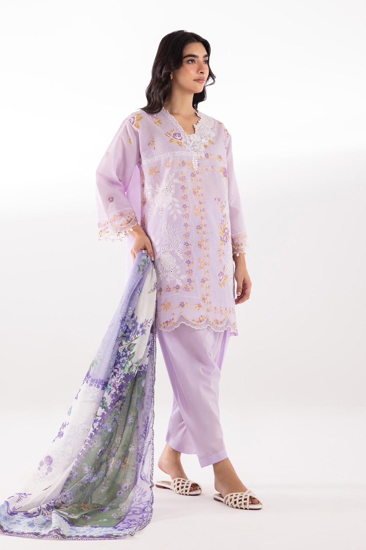 Sana Safinaz | Luxury Pret | Muzlin Lawn Suit SC26MUZ211BP3 - Dress - available at Maria Faisal in UK and USA.