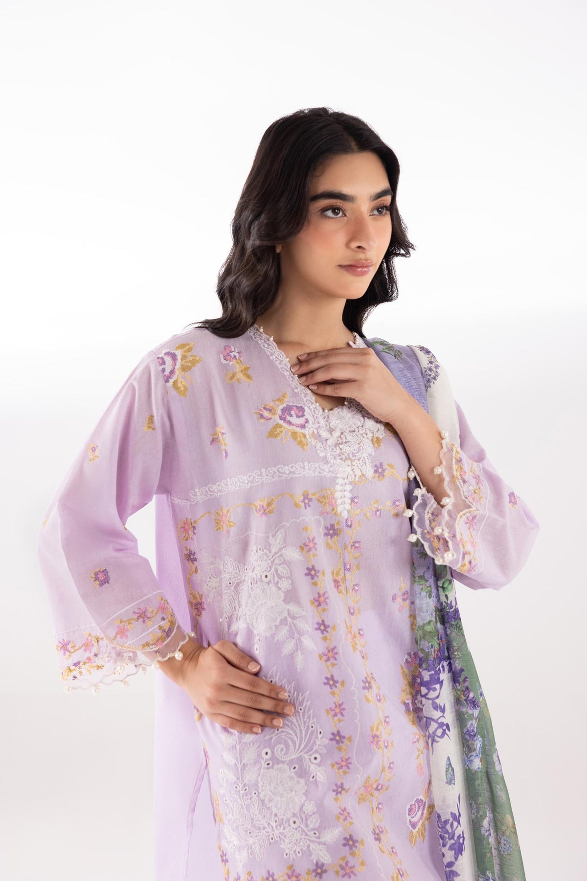 Sana Safinaz | Luxury Pret | Muzlin Lawn Suit SC26MUZ211BP3 - Dress - available at Maria Faisal in UK and USA.