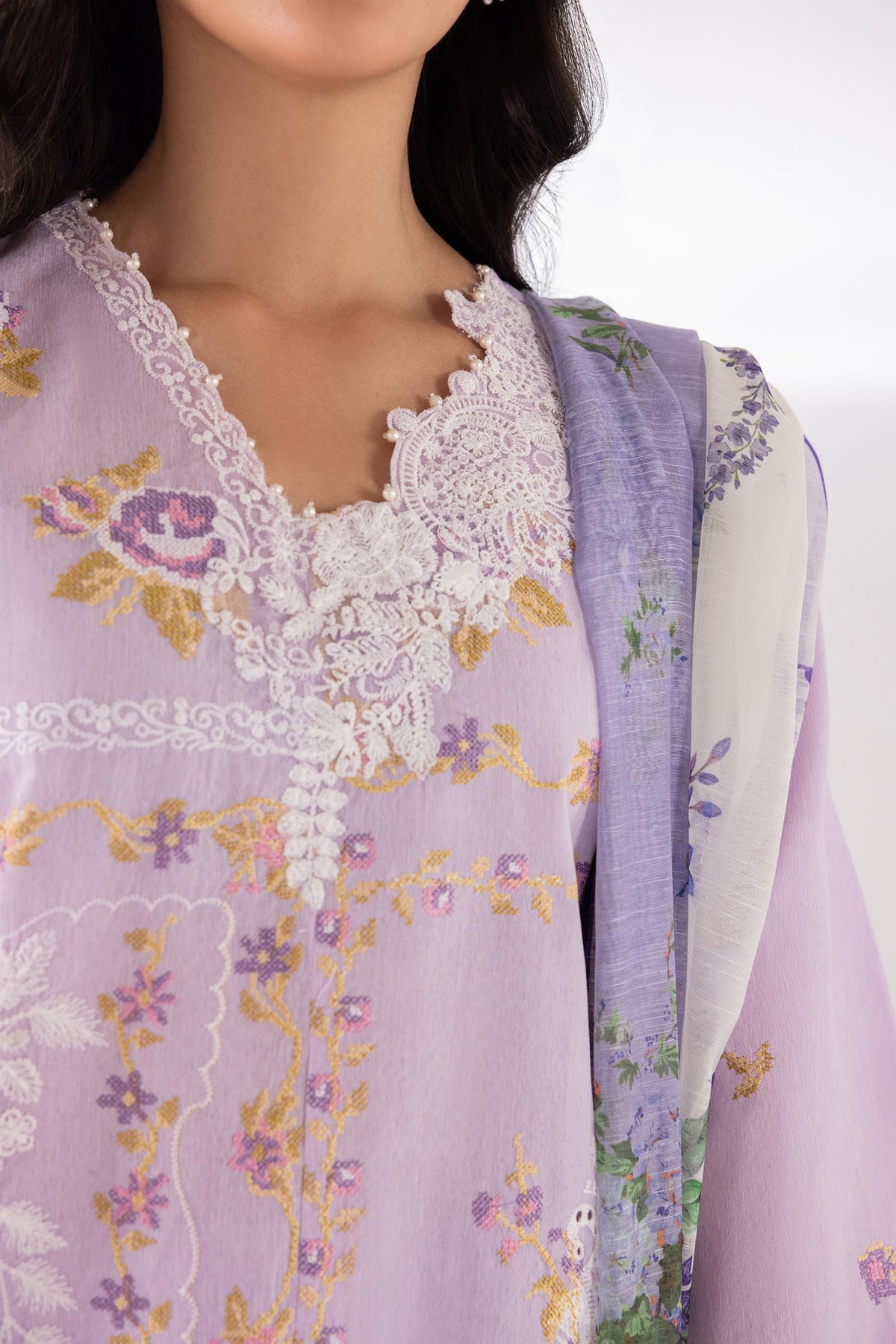 Sana Safinaz | Luxury Pret | Muzlin Lawn Suit SC26MUZ211BP3 - Dress - available at Maria Faisal in UK and USA.