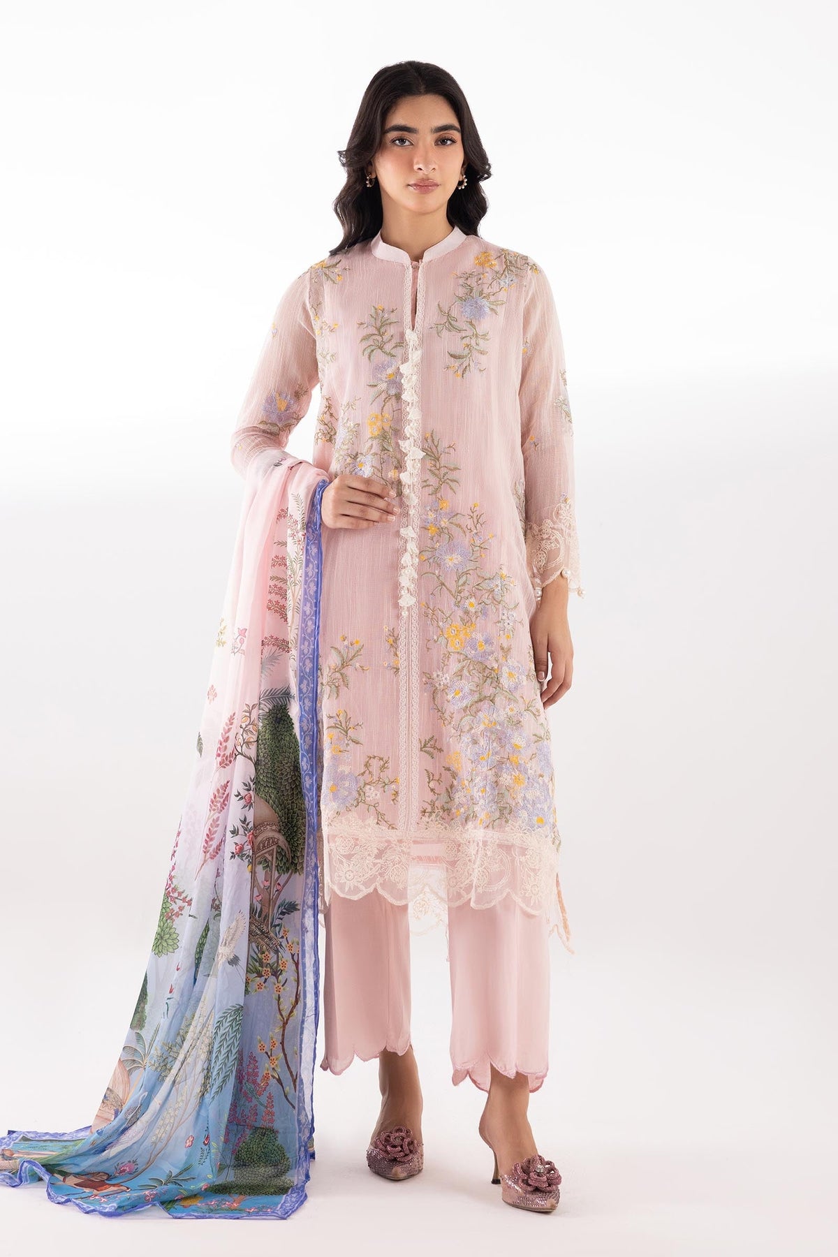 Sana Safinaz | Luxury Pret | Muzlin Lawn Suit SC26MUZ213BP3 - Dress - available at Maria Faisal in UK and USA.