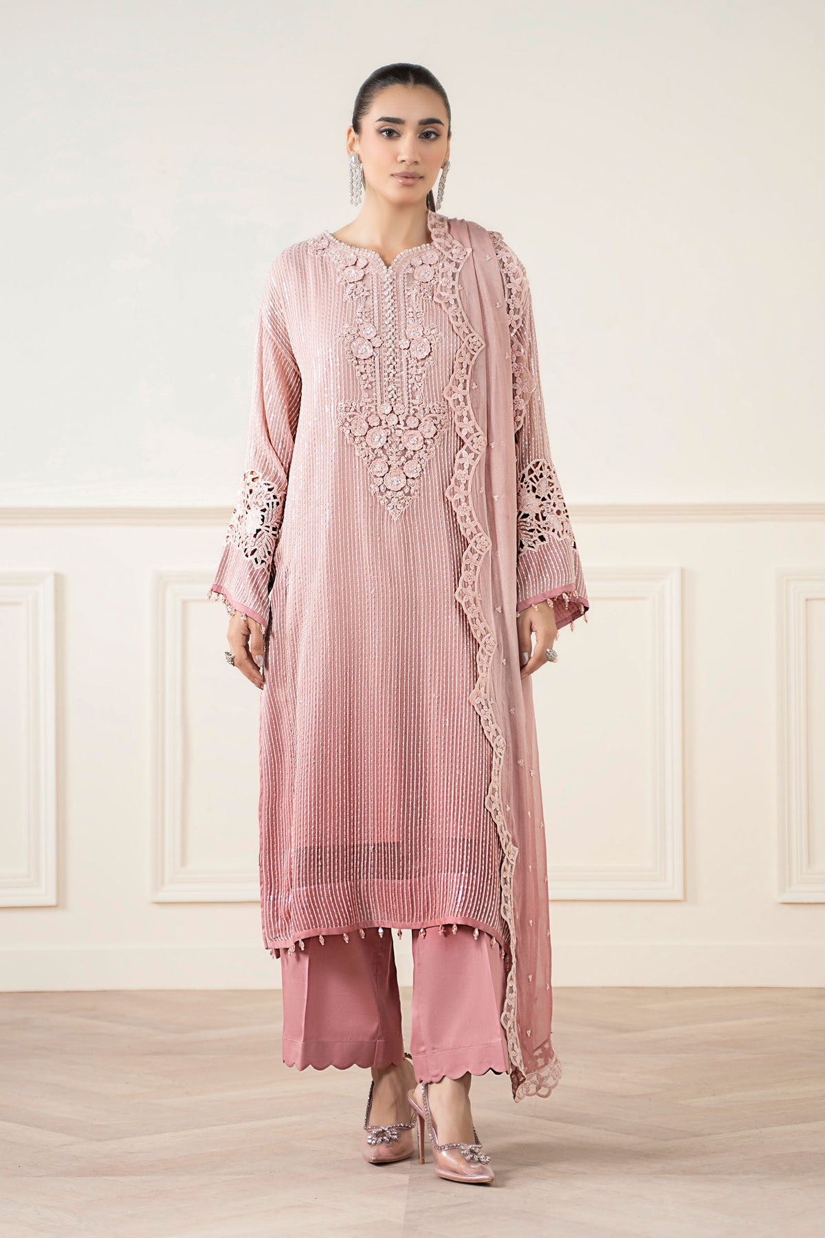 Maria B | Pre Fall 25 | Chiffon Suit 08 - Ladies Clothes - Maria Faisal