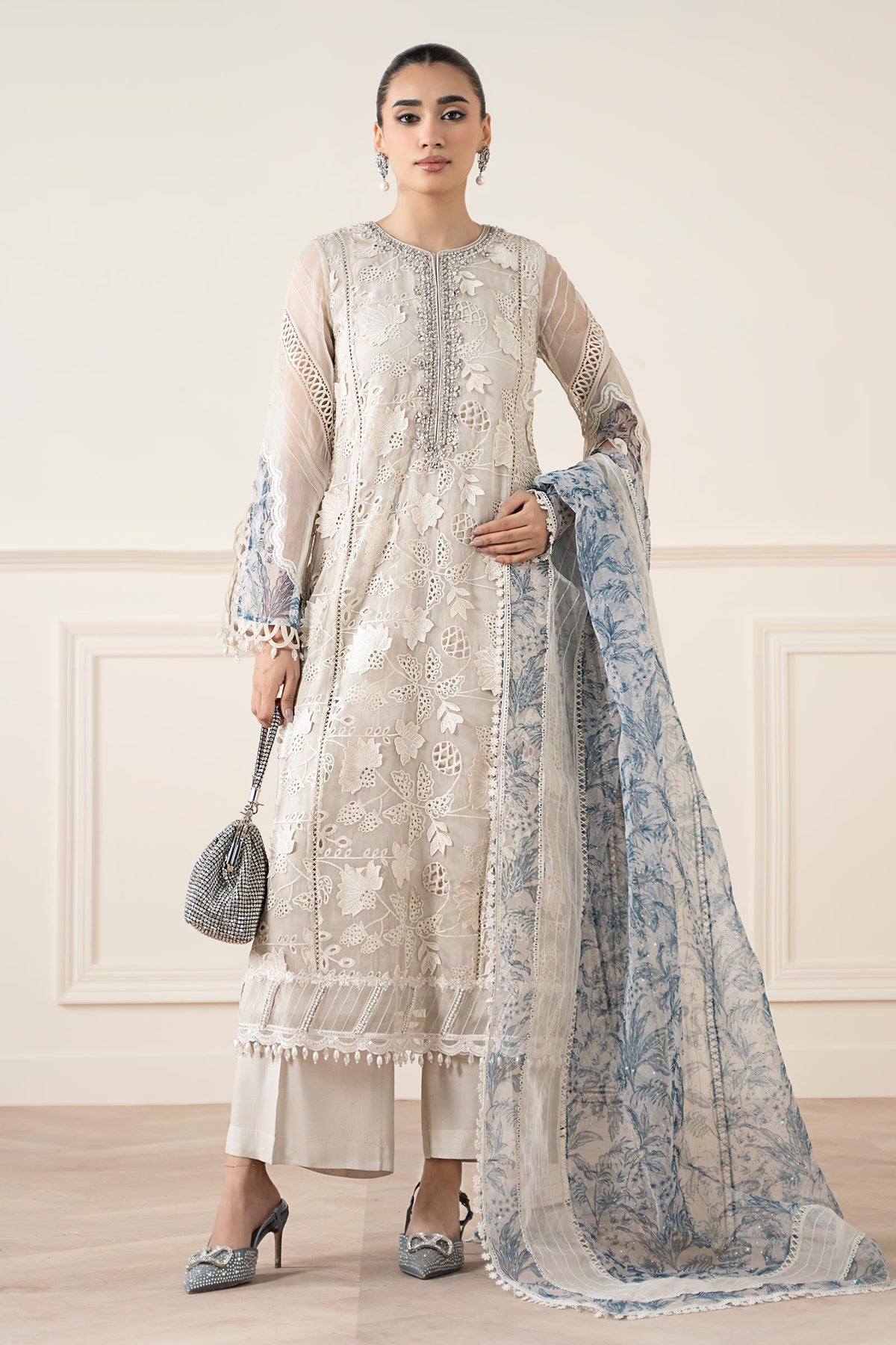 Maria B | Pre Fall 25 | Organza Suit 05 - Ladies Clothes - Maria Faisal