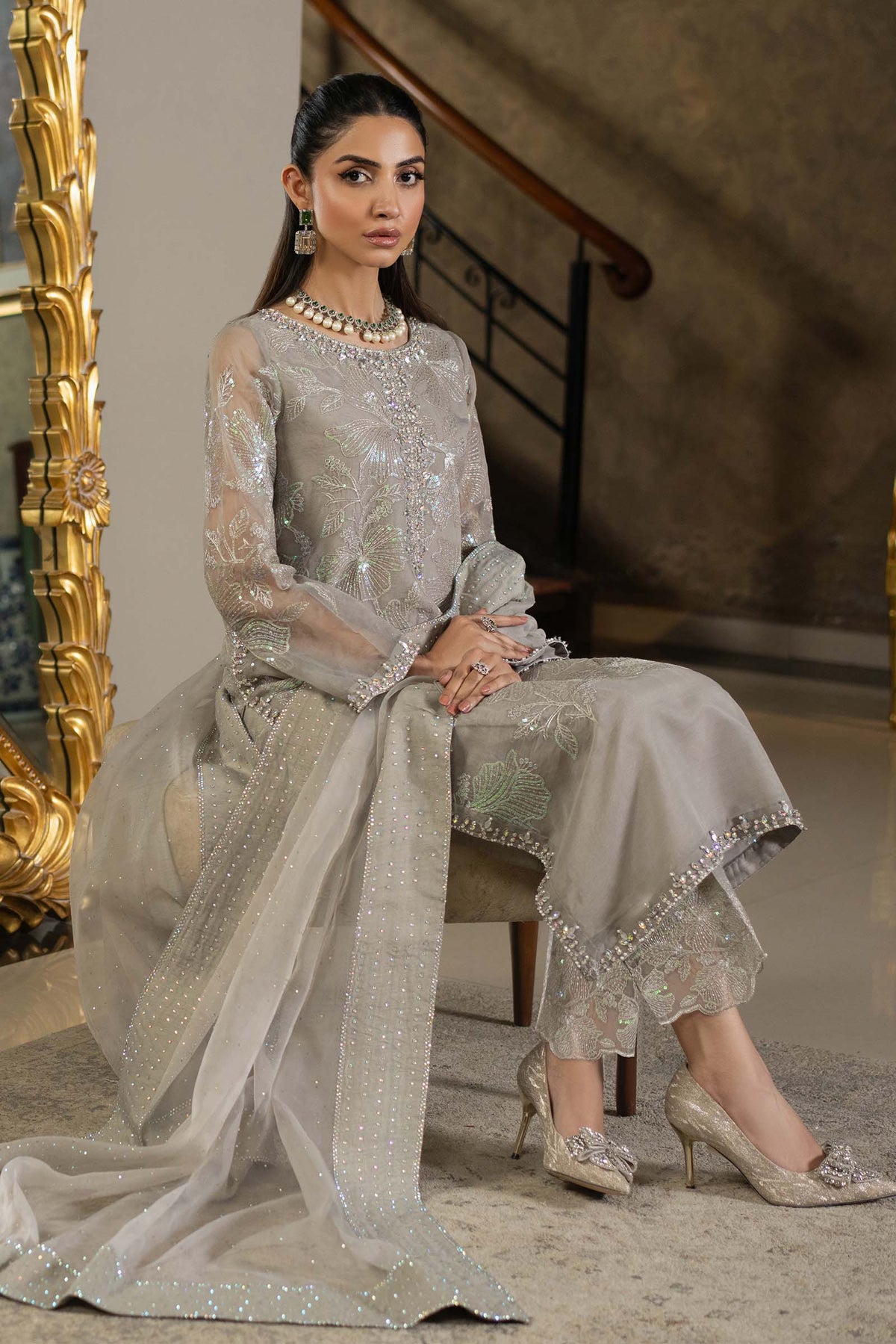 Maria B | Formal Wears | SF-EF25-15 by Maria Faisal - Registered Vendor of : Maria B - type : Ladies Clothes - 100% original wedding dresses