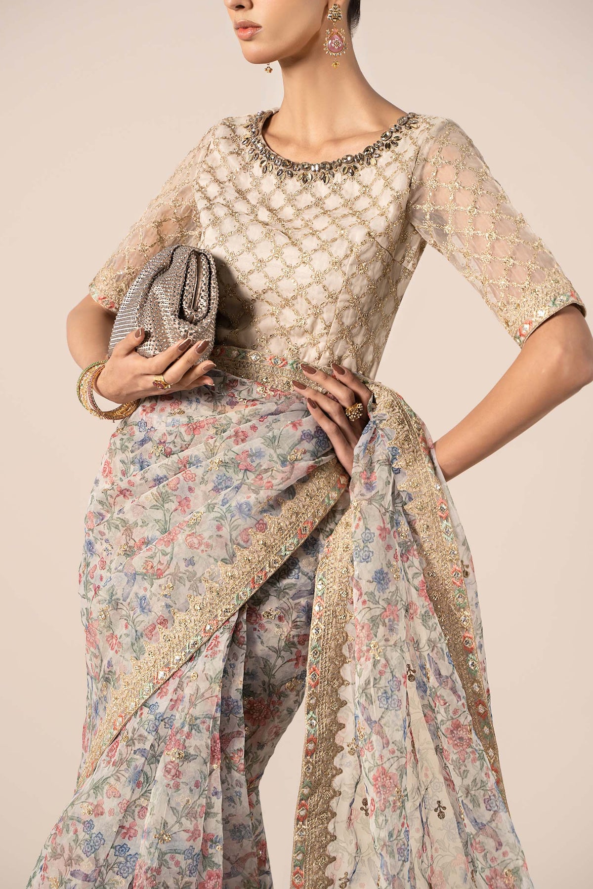 Maira B | Ready to Wear | SF-EF25-08 Beige by Maria Faisal - Registered Vendor of : Maria B - type : Wedding Dress - 100% original wedding dresses