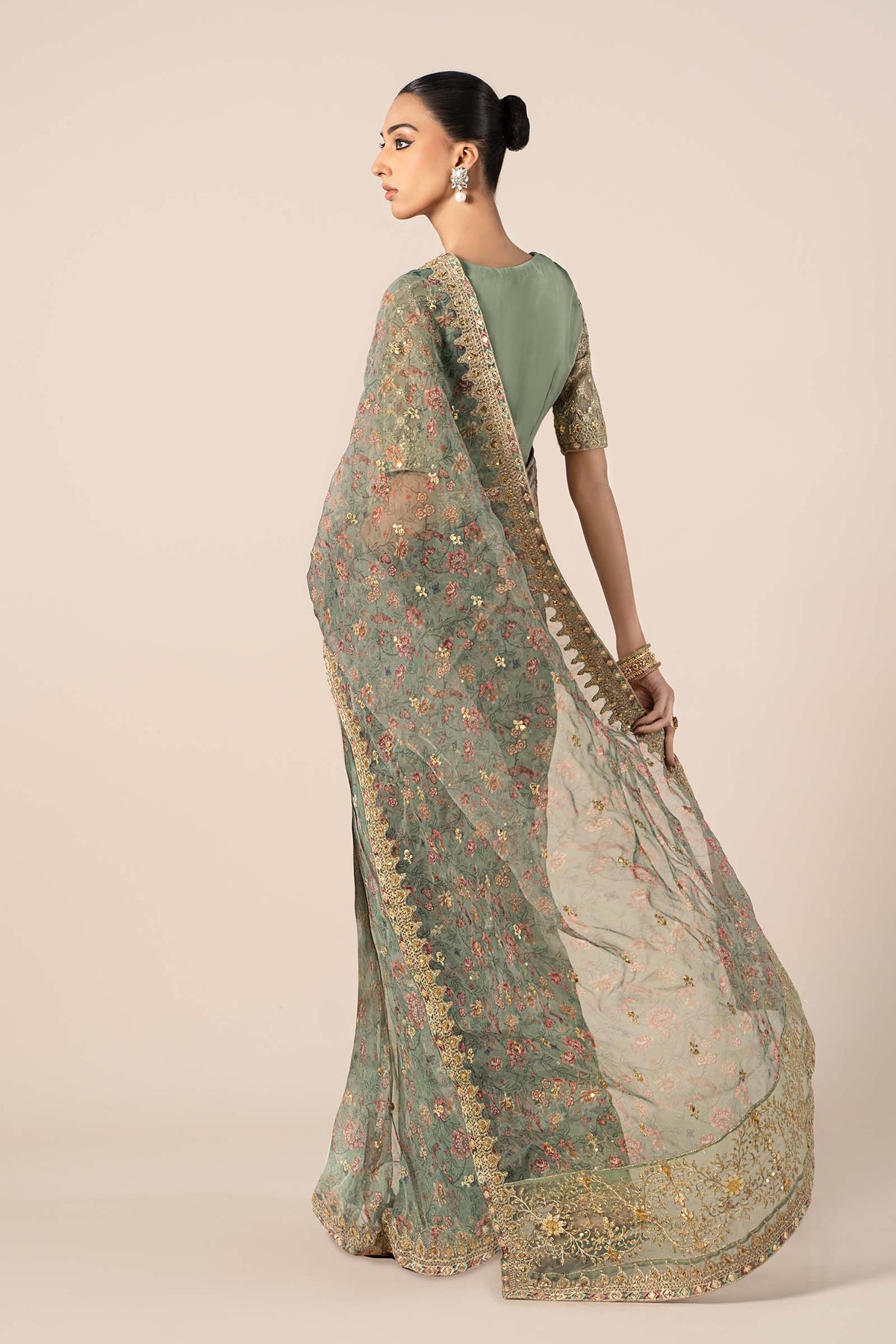 Maira B | Ready to Wear | SF-EF25-08 Green by Maria Faisal - Registered Vendor of : Maria B - type : Wedding Dress - 100% original wedding dresses