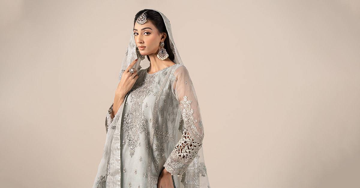 Maira B | Ready to Wear | SF-EF25-24 Light Blue by Maria Faisal - Registered Vendor of : Maria B - type : Wedding Dress - 100% original wedding dresses