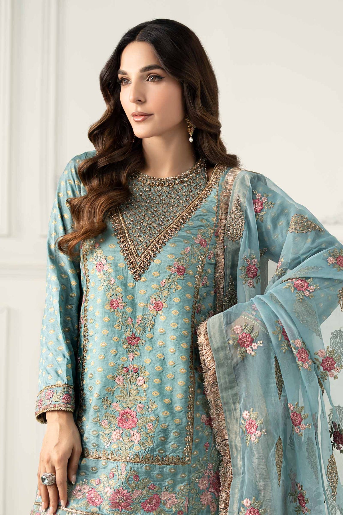Maria B | Formal Wears | SF-EF25-31 by Maria Faisal - Registered Vendor of : Maria B - type : Ladies Clothes - 100% original wedding dresses