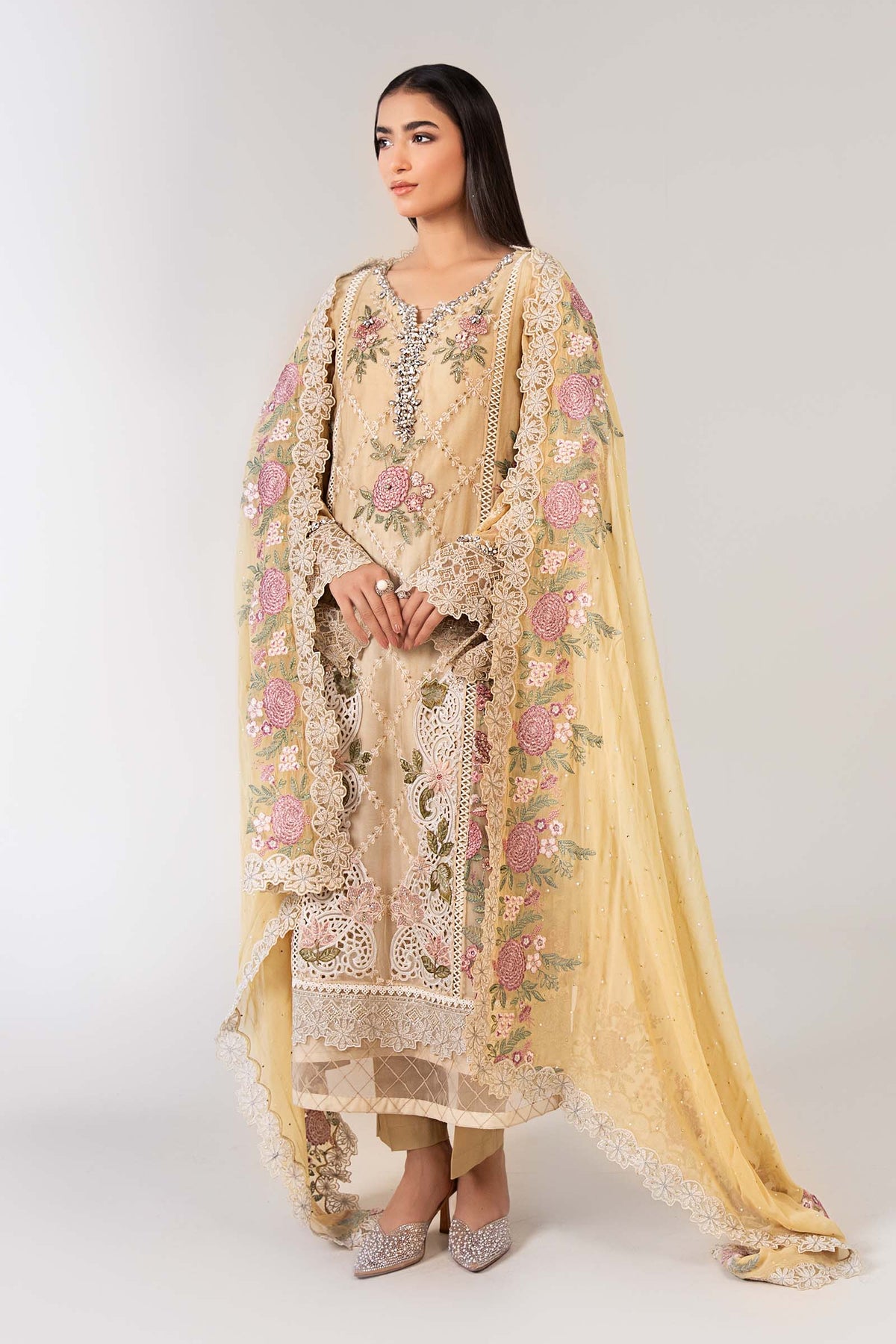 Maria B | Pre Fall 25 | Chiffon Suit 19 - Ladies Clothes - Maria Faisal