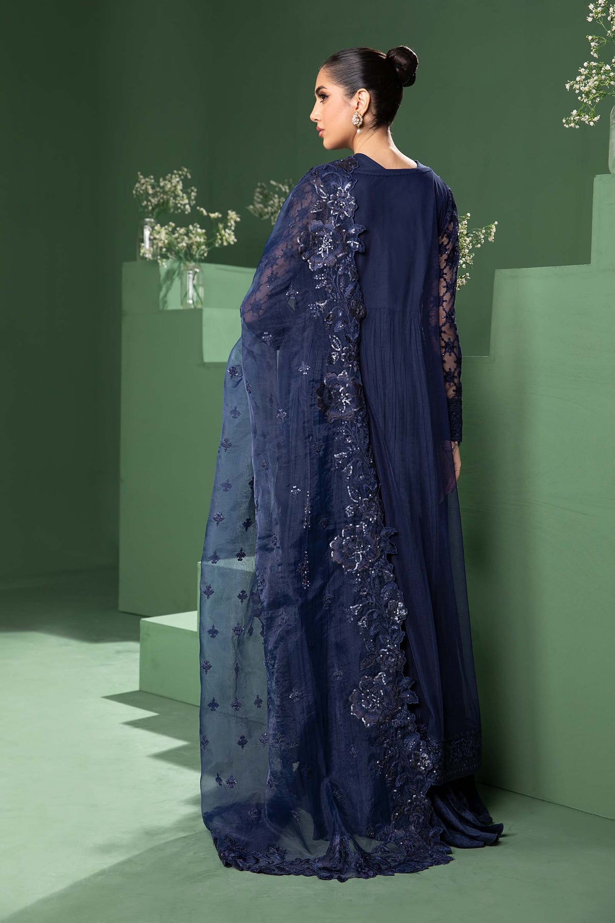 Maira B | Ready to Wear | SF-W24-44 Blue by Maria Faisal - Registered Vendor of : Maria B - type : Wedding Dress - 100% original wedding dresses