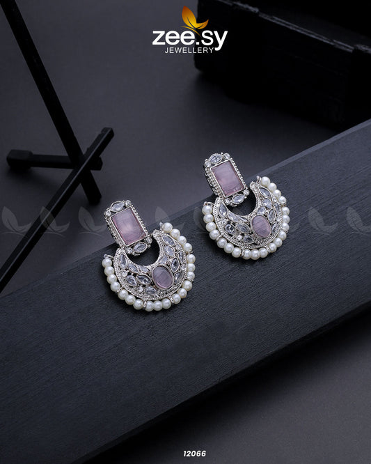Silver Cluster Pearl Earring - Earrings 