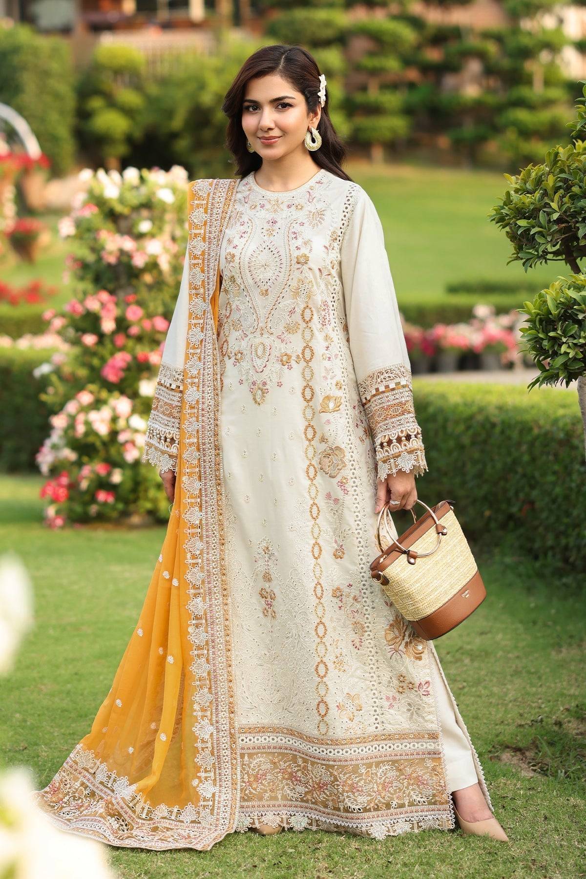 Imrozia Premium | Hayam Luxury Lawn 25 | SL 91 LULU by Maria Faisal - Registered Vendor of : Imrozia Premium - type : Ladies Clothes - 100% original wedding dresses