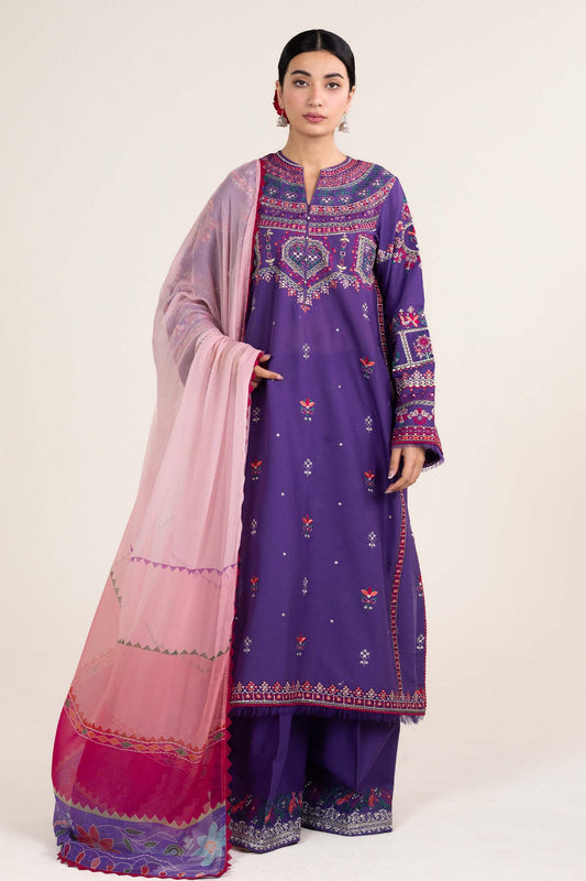 Zara Shahjahan | Stitched Lawn 24 | SL-LAMIA-7B - Ladies Clothes - Maria Faisal