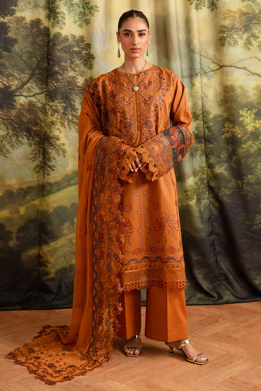 Marjjan | Guzel Lawn | SMC 208-A (Rust) - Ladies Clothes - Maria Faisal