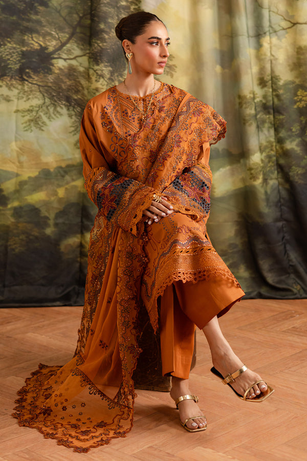 Marjjan | Guzel Lawn | SMC 208-A (Rust) - Ladies Clothes - Maria Faisal