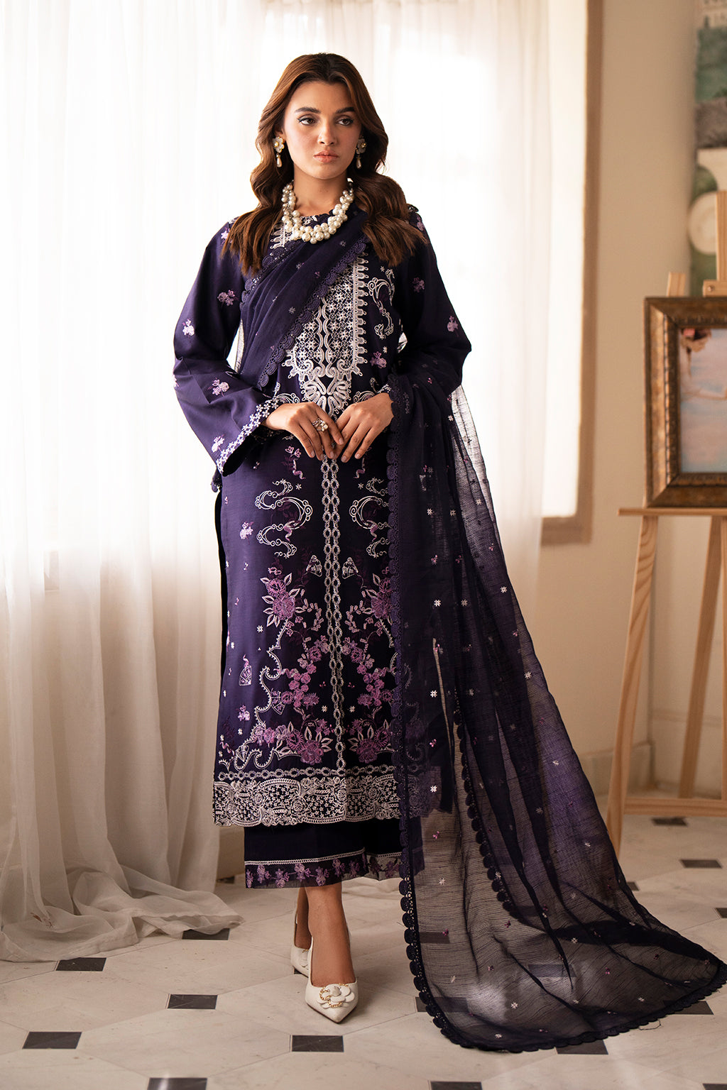 Saad Shaikh | Lumiere Winter |  D-09 Ruby - Designer Dress with Intricate embroidery and embellishments. Shop elegent wedding dress at Maria Faisal.
