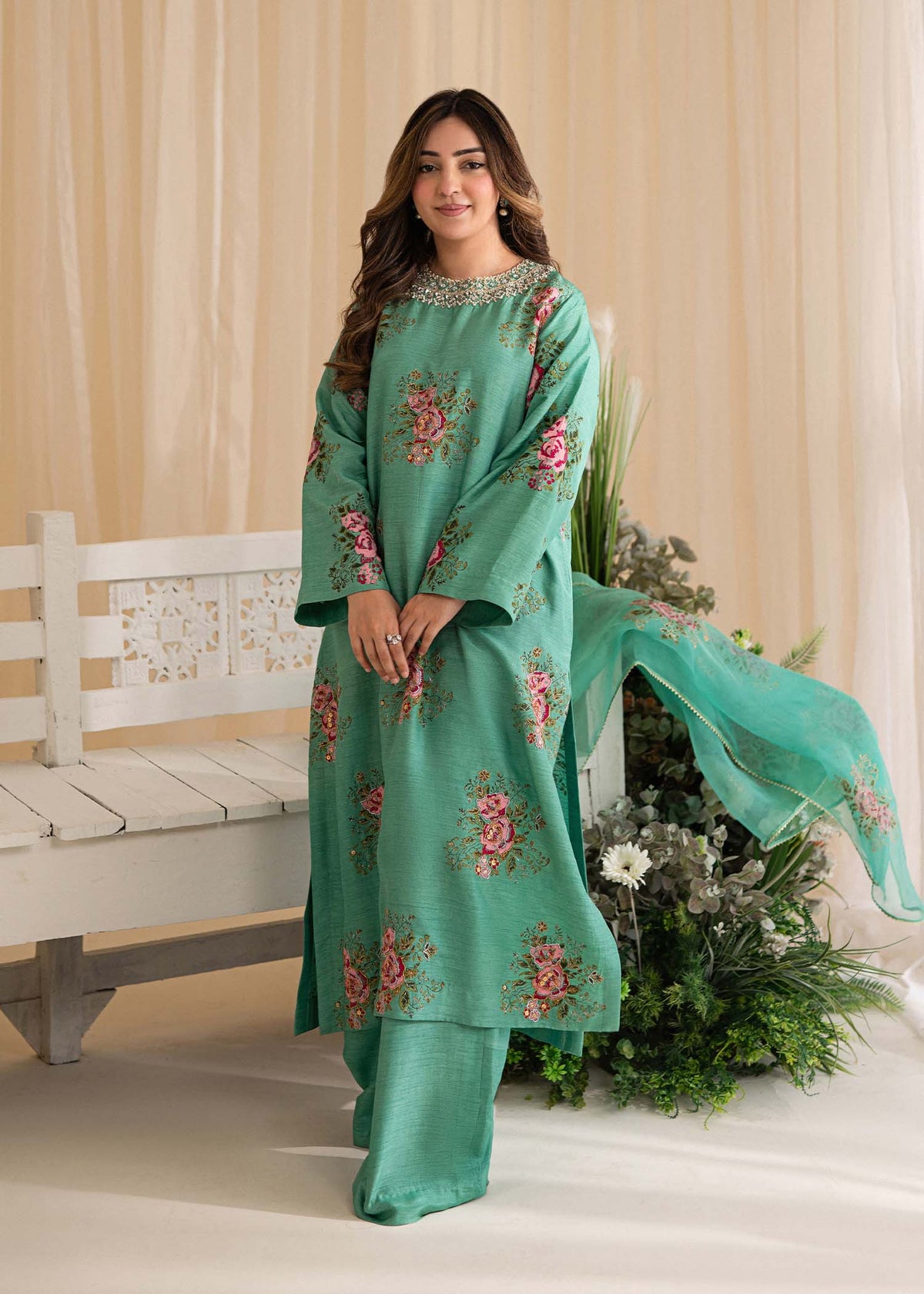 Sadaf Fawad Khan | Lyla Festive Pret | Dorothy Turquoise - Maria Faisal
