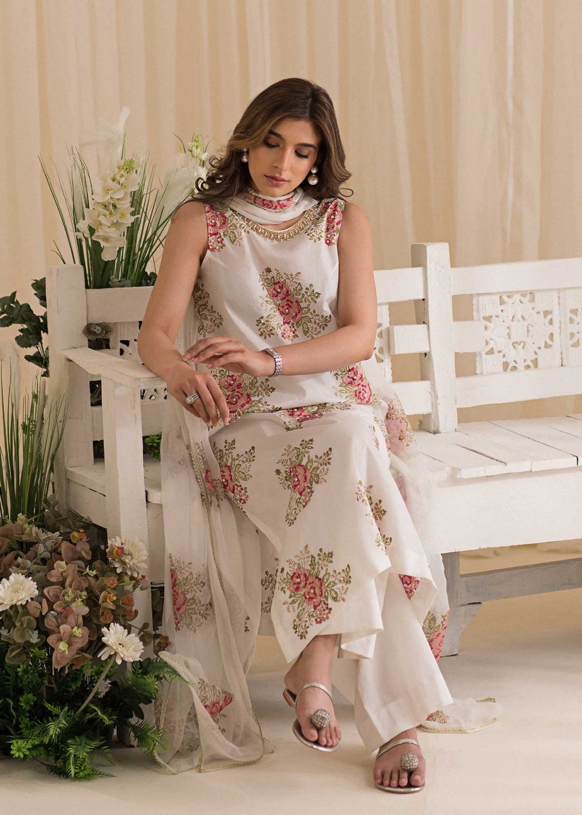 Sadaf Fawad Khan | Lyla Festive Pret | Tea Rose - Maria Faisal