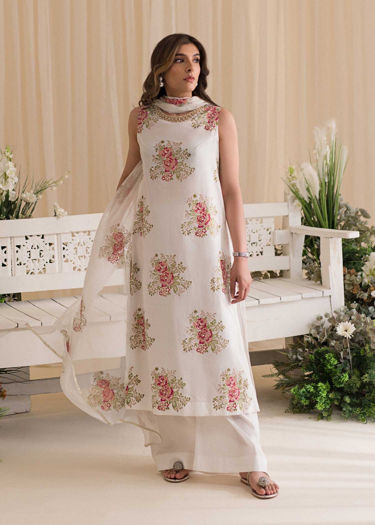 Sadaf Fawad Khan | Lyla Festive Pret | Tea Rose - Maria Faisal