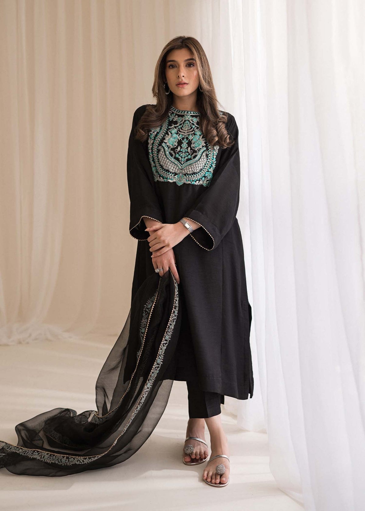 Sadaf Fawad Khan | Lyla Festive Pret | Black Pool - Maria Faisal