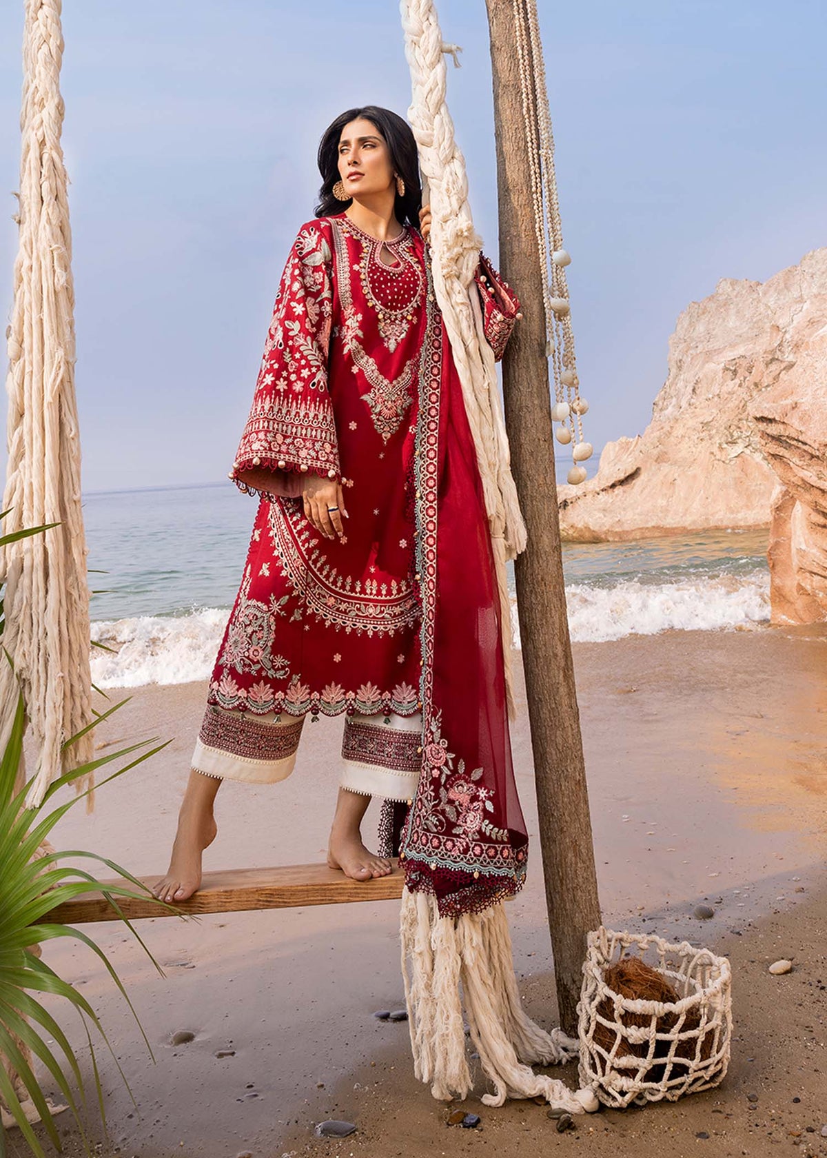 Sadaf Fawad Khan | Siraa Luxury Lawn 24| Calah (A) - Ladies Clothes - Maria Faisal