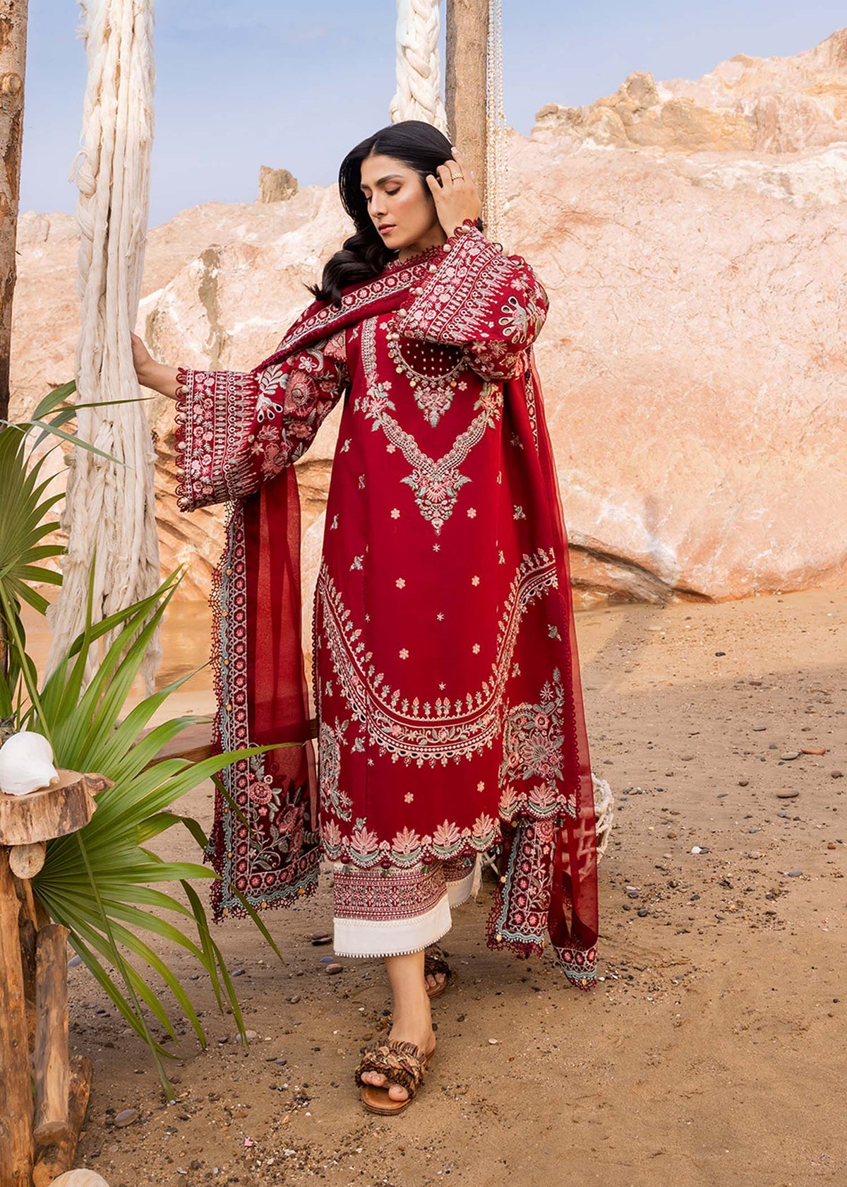 Sadaf Fawad Khan | Siraa Luxury Lawn 24| Calah (A) - Ladies Clothes - Maria Faisal