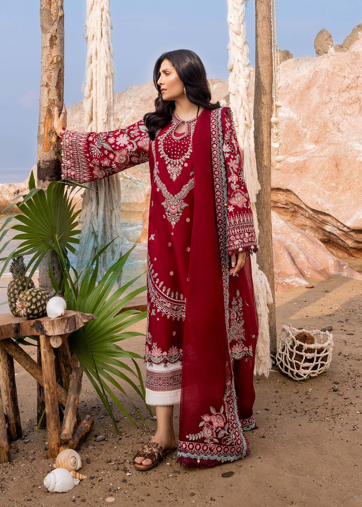 Sadaf Fawad Khan | Siraa Luxury Lawn 24| Calah (A) - Ladies Clothes - Maria Faisal