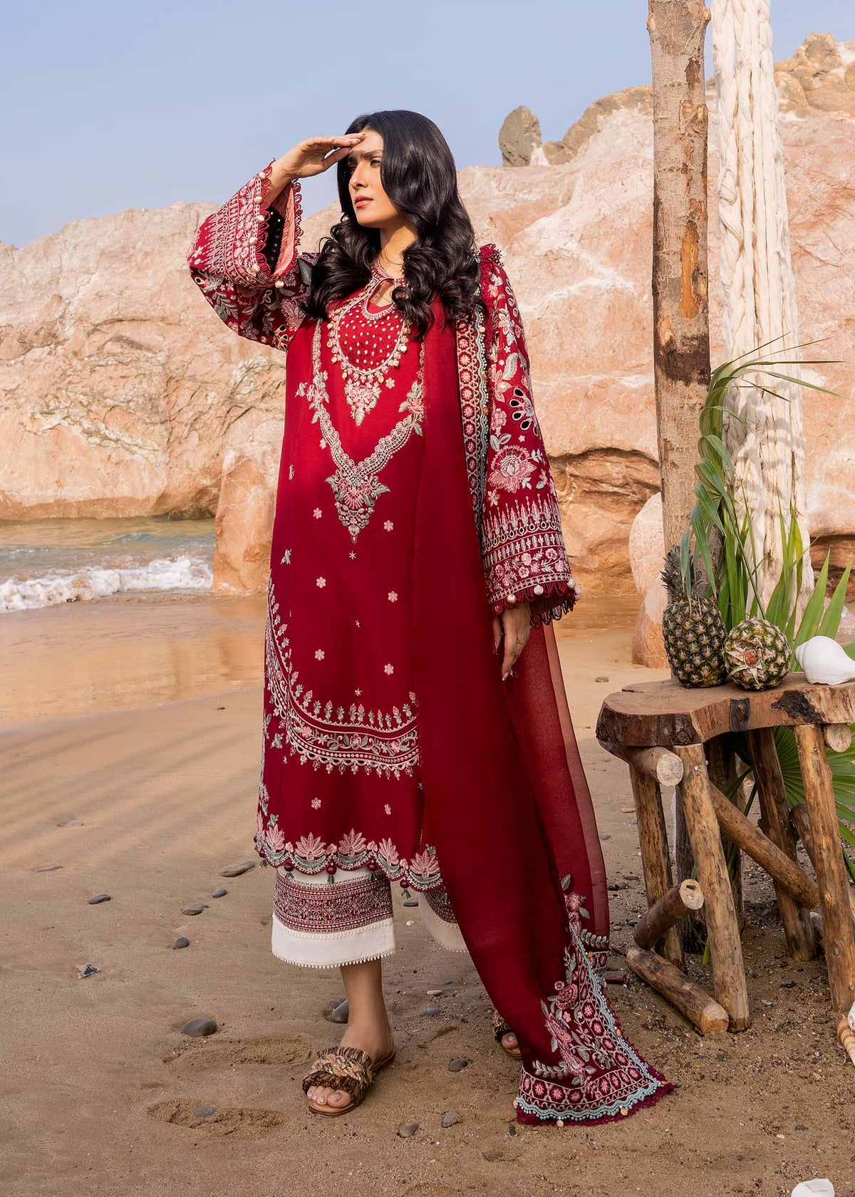 Sadaf Fawad Khan | Siraa Luxury Lawn 24| Calah (A) - Ladies Clothes - Maria Faisal