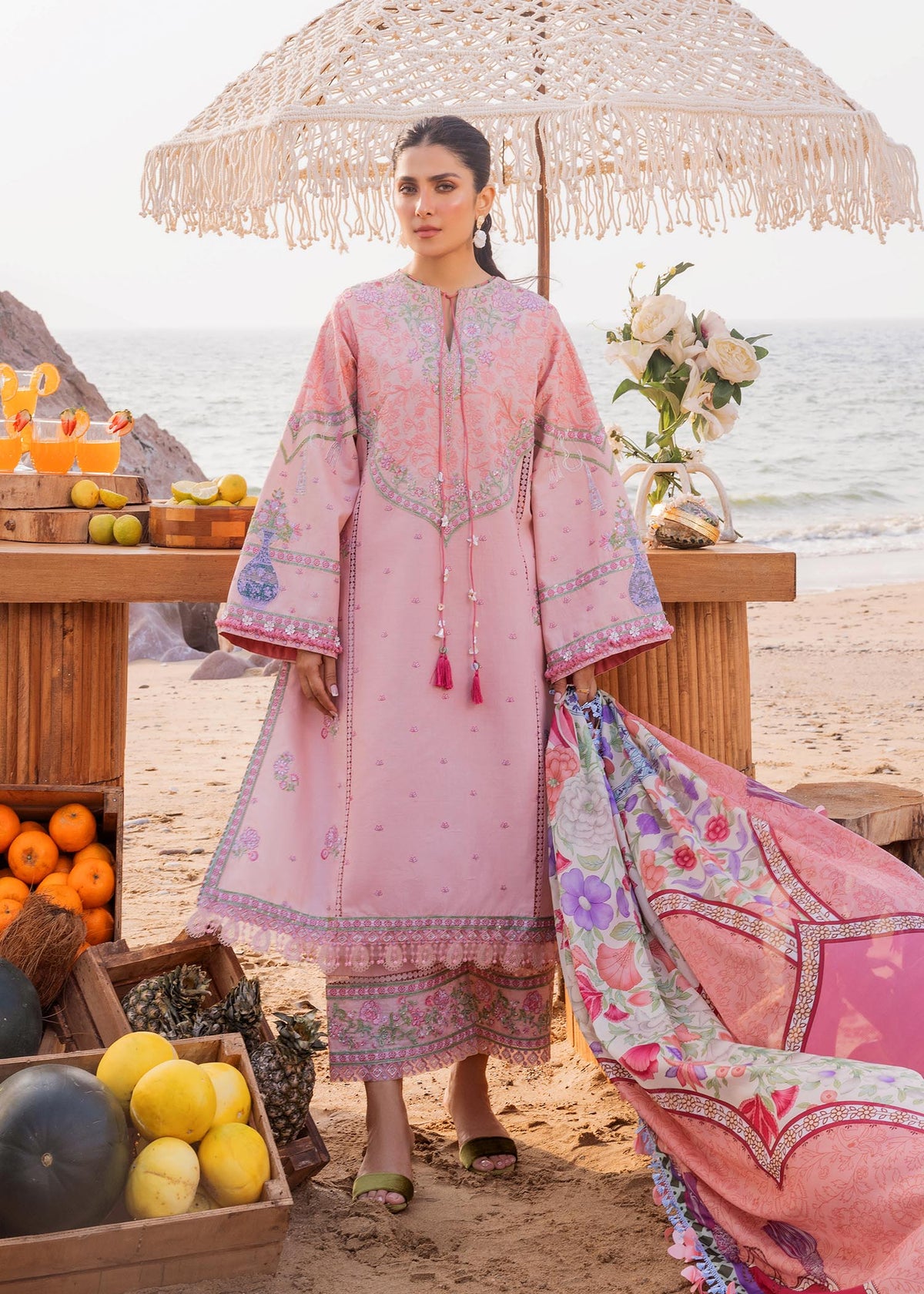 Sadaf Fawad Khan | Siraa Luxury Lawn 24| Eira (A) - Ladies Clothes - Maria Faisal