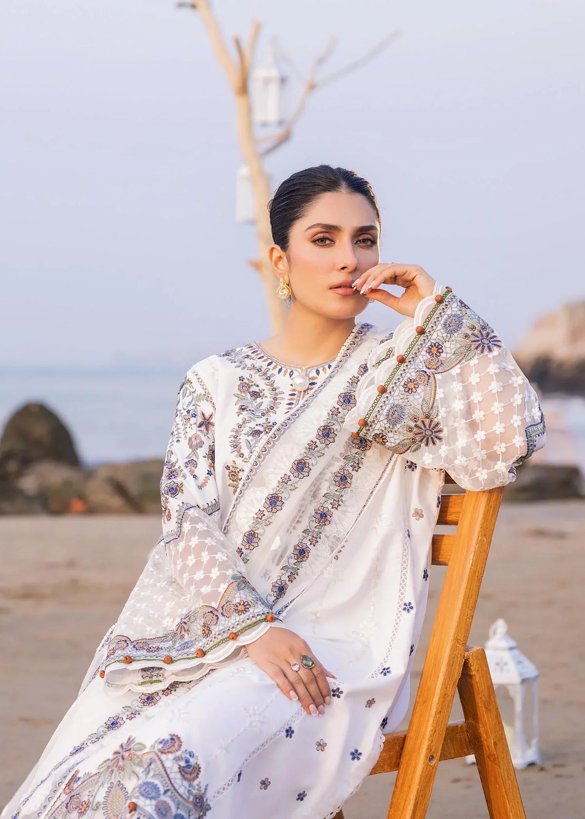 Sadaf Fawad Khan | Siraa Luxury Lawn 24| Amira (A) - Ladies Clothes - Maria Faisal