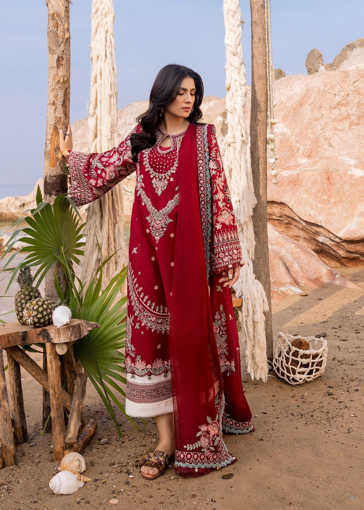 Sadaf Fawad Khan | Siraa Luxury Lawn 24| Calah (A) - Ladies Clothes - Maria Faisal