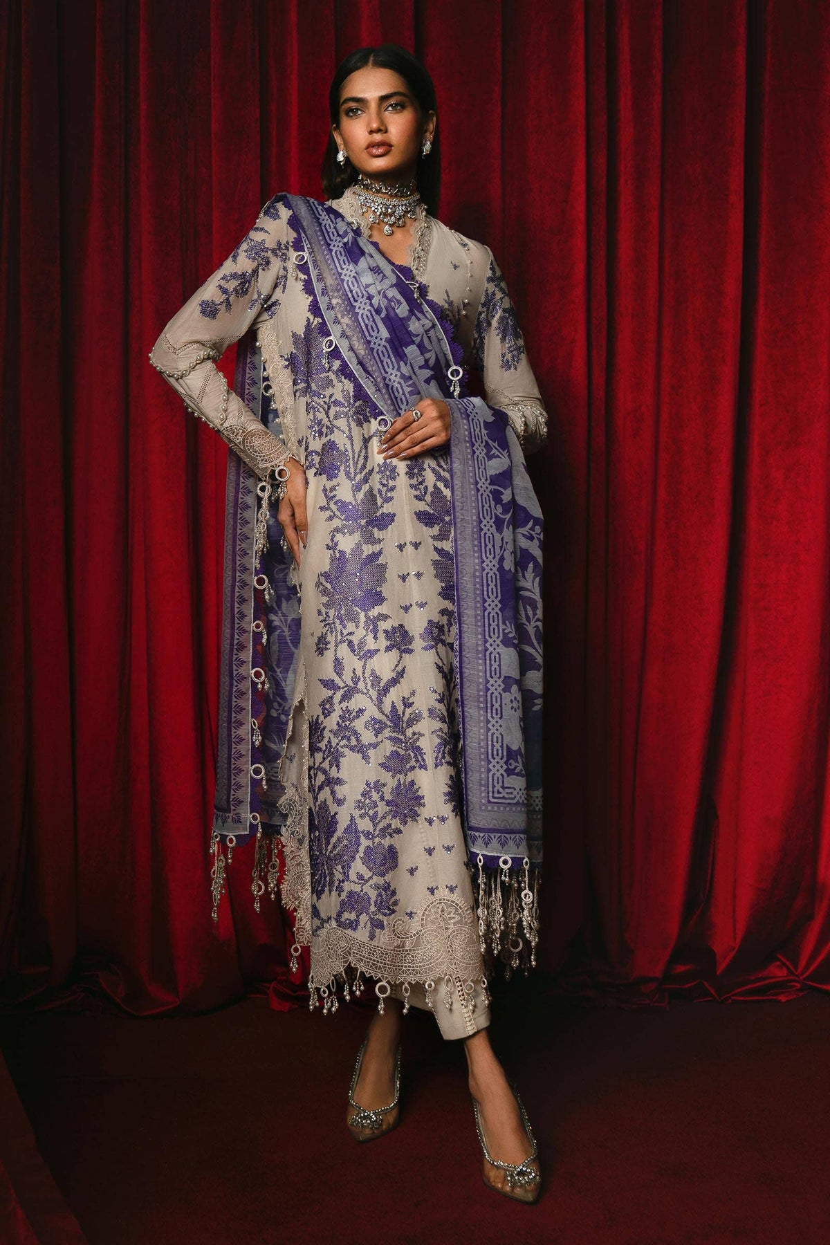 Sana Safinaz | Luxury Collection 24 | L241-008B-3CV - Ladies Clothes - Maria Faisal