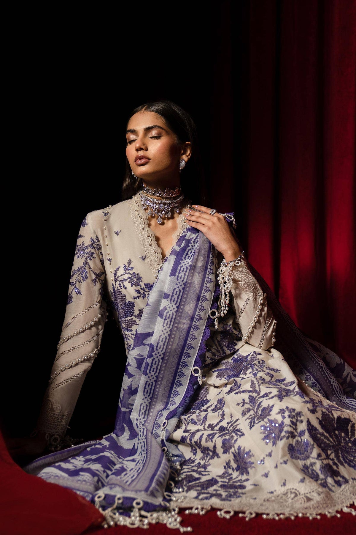 Sana Safinaz | Luxury Collection 24 | L241-008B-3CV - Ladies Clothes - Maria Faisal