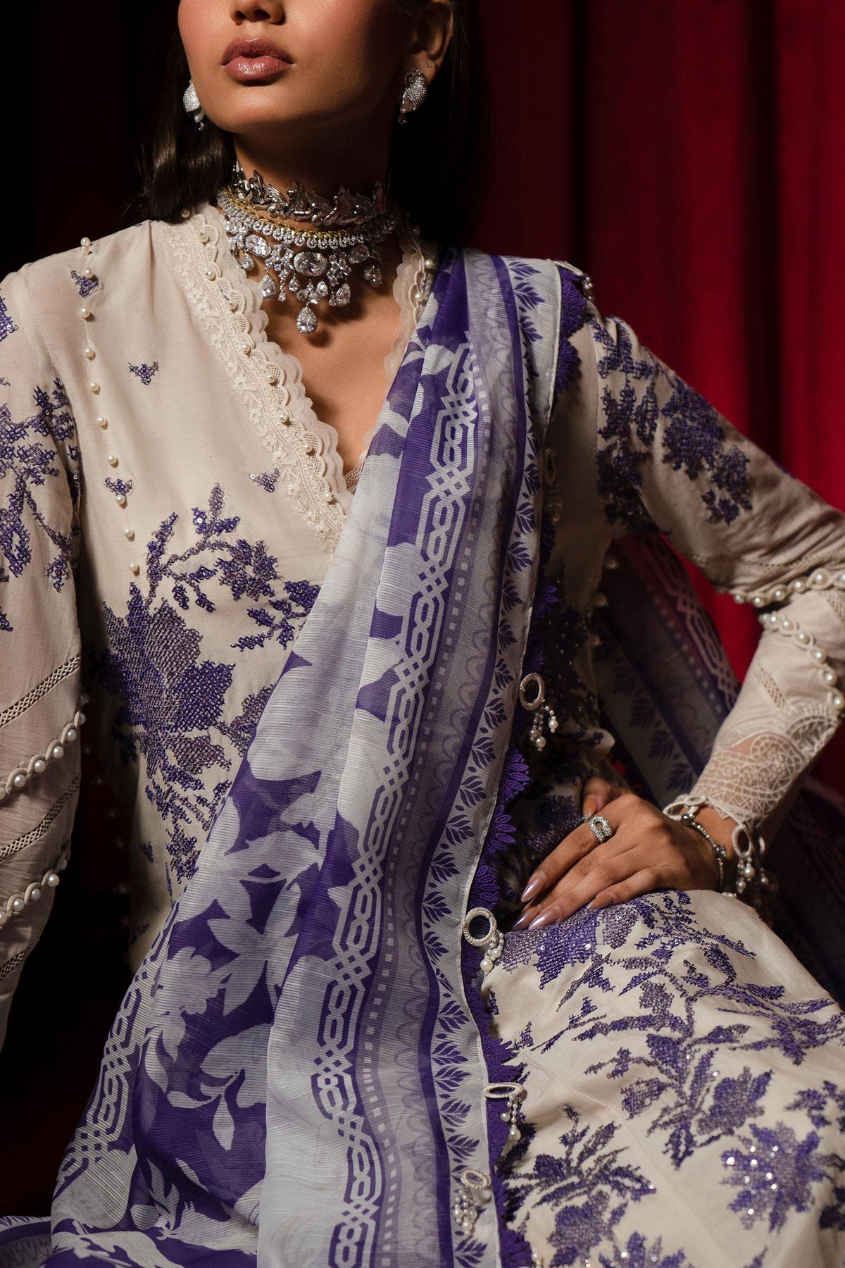 Sana Safinaz | Luxury Collection 24 | L241-008B-3CV - Ladies Clothes - Maria Faisal