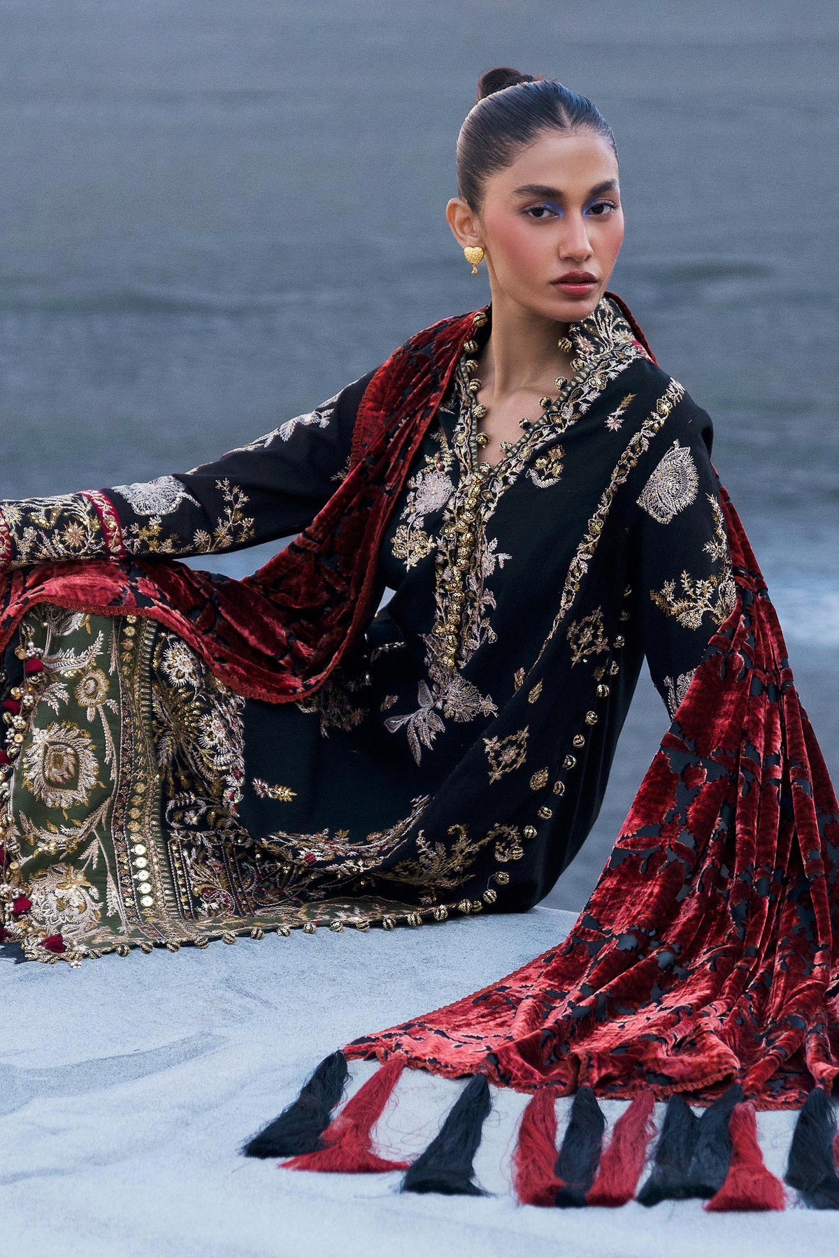 Sana Safinaz | Winter Shawl 24 | S241-001A-3CP - Ladies Clothes - Maria Faisal