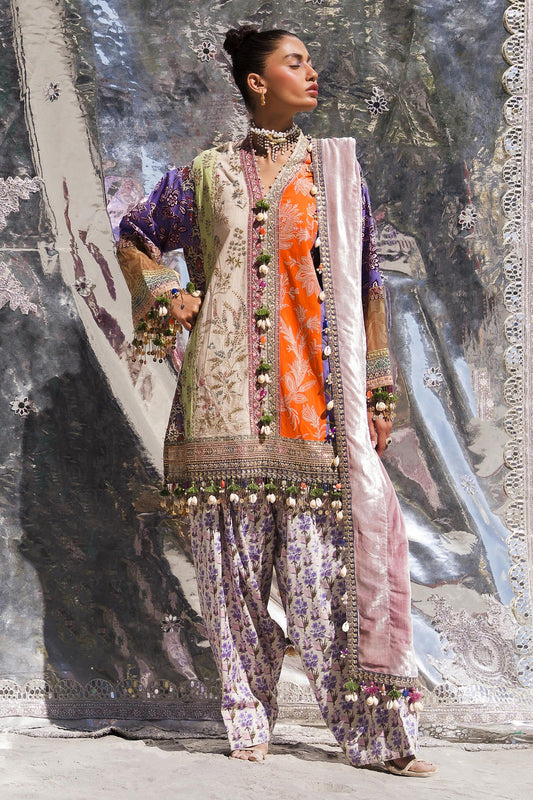 Sana Safinaz | Winter Shawl 24 | Velvet S241-006B-3CP - Ladies Clothes - Maria Faisal