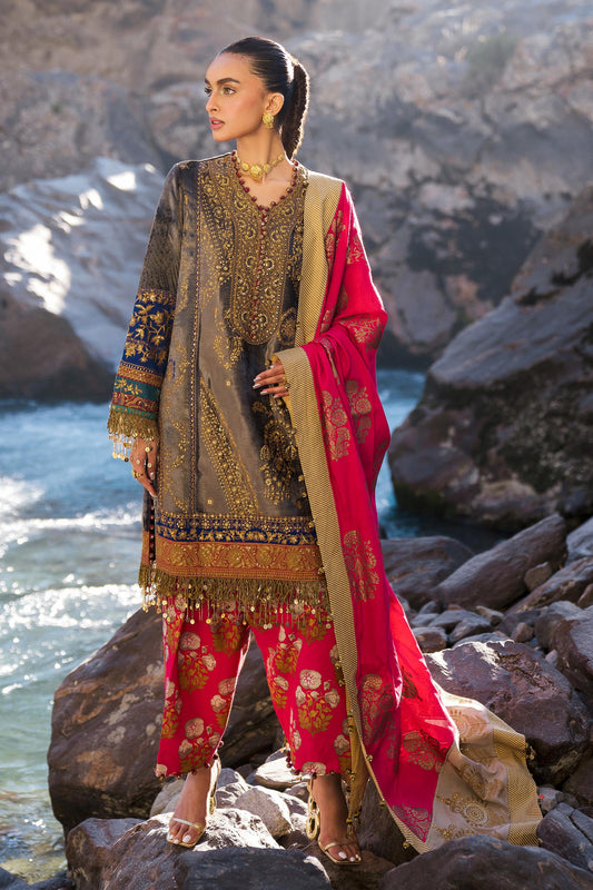Sana Safinaz | Winter Shawl 24 | Velvet V241-004-3CP - Ladies Clothes - Maria Faisal