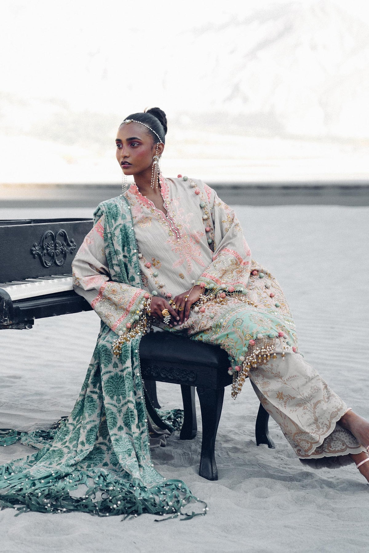 Sana Safinaz | Winter Shawl 24 | S241-001B-3CP - Ladies Clothes - Maria Faisal