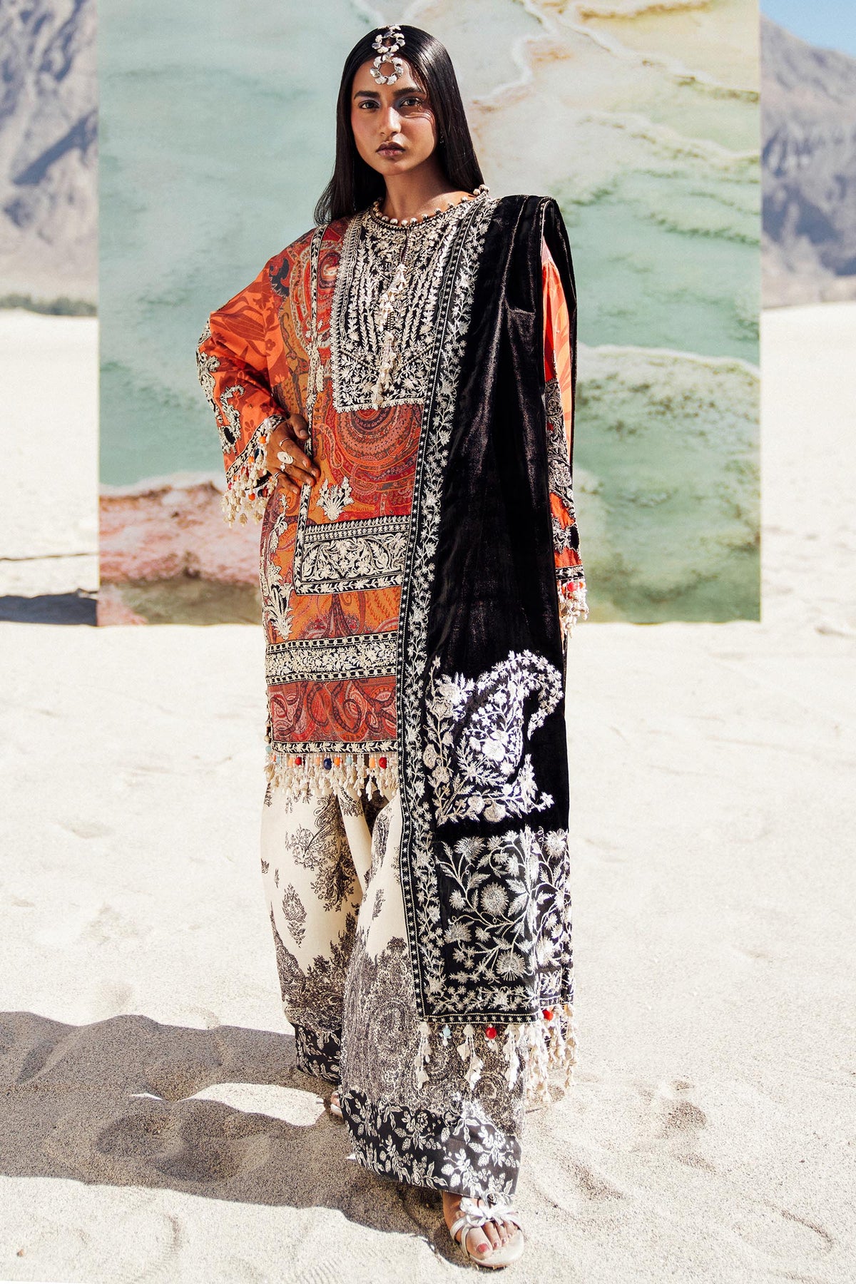 Sana Safinaz | Winter Shawl 24 | V241-007-3CP - Ladies Clothes - Maria Faisal